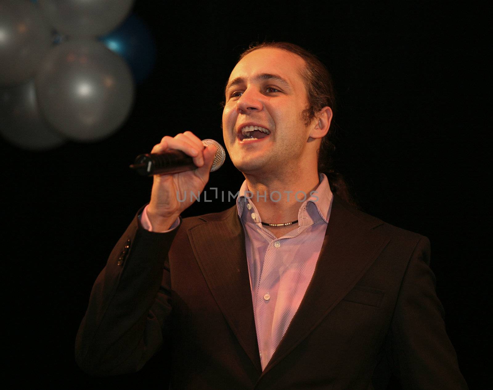 RUSSIA, MOSCOW - 23 DECEMBER: Concert of group Russian group "Dynamite" On a photo the participant of group Ilya Zudin 23 december, 2006 in Moscow 
