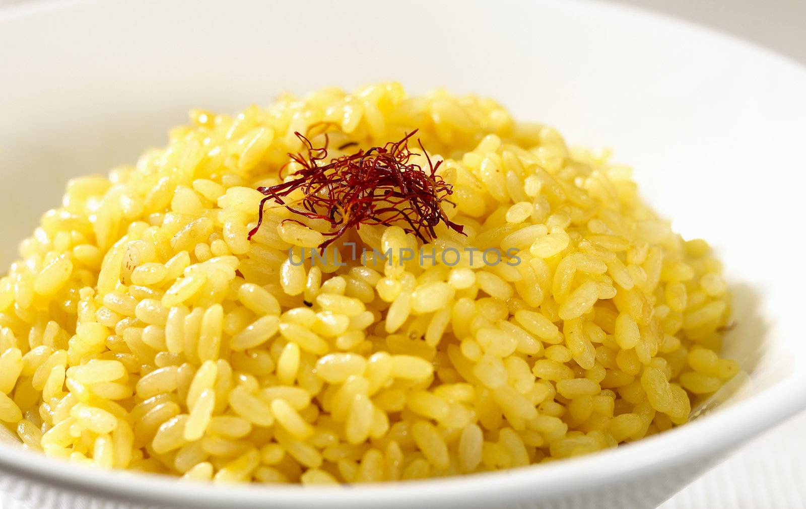 rice with saffron isolated