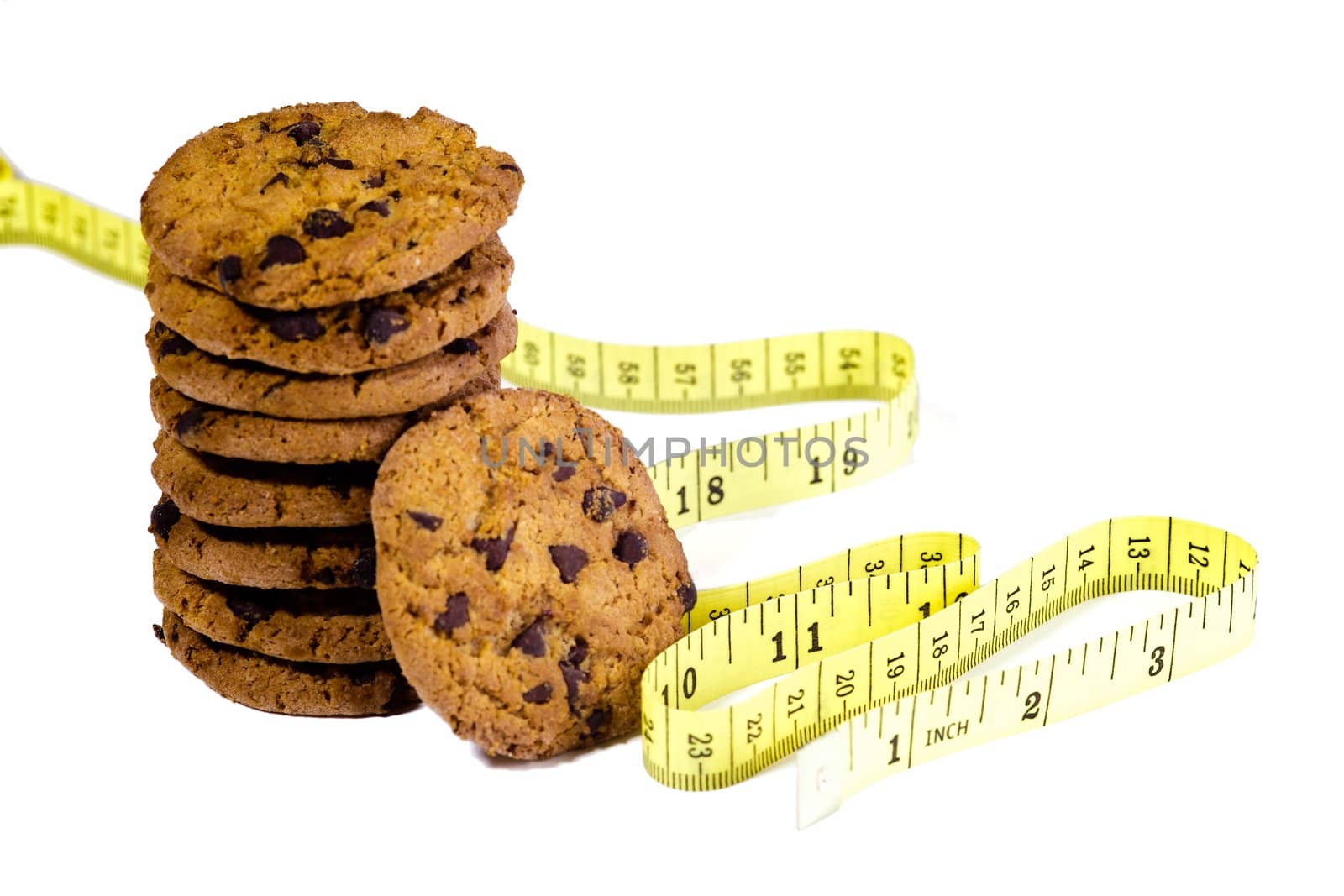 Lot of cookies with a tape measure