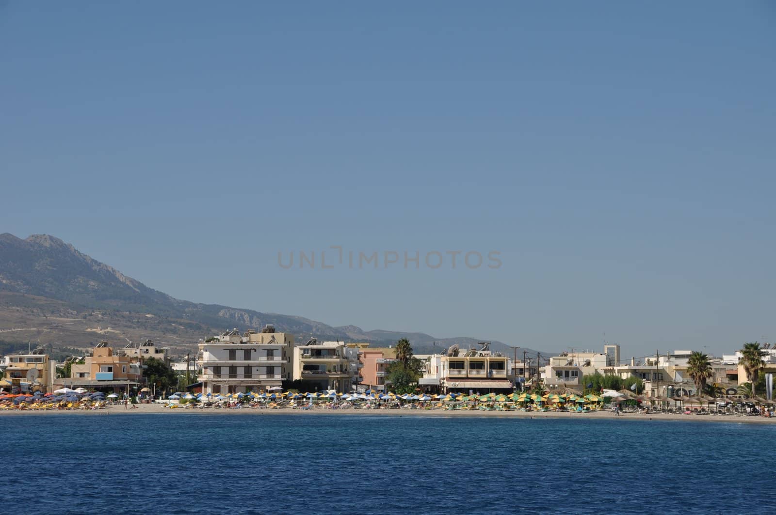 seascape view of beaches in Kos, Greece