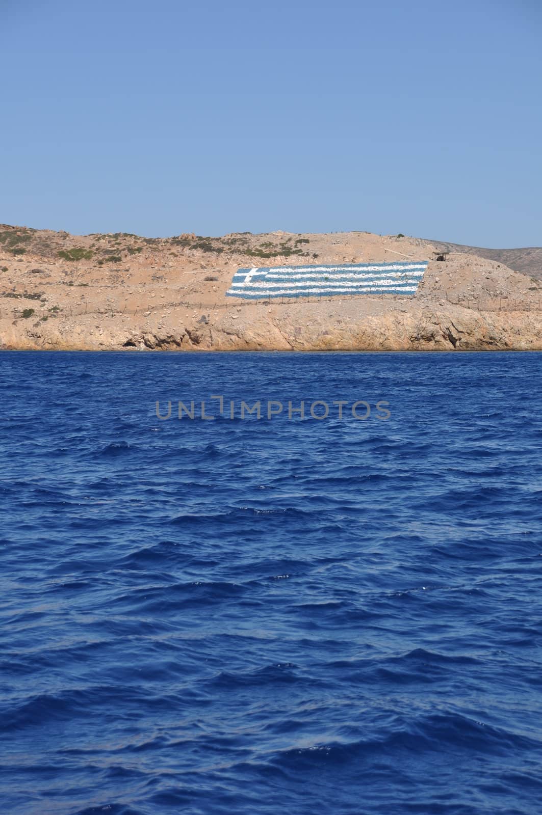 national flag on a greek island (defensive territory from Turkey invasions)