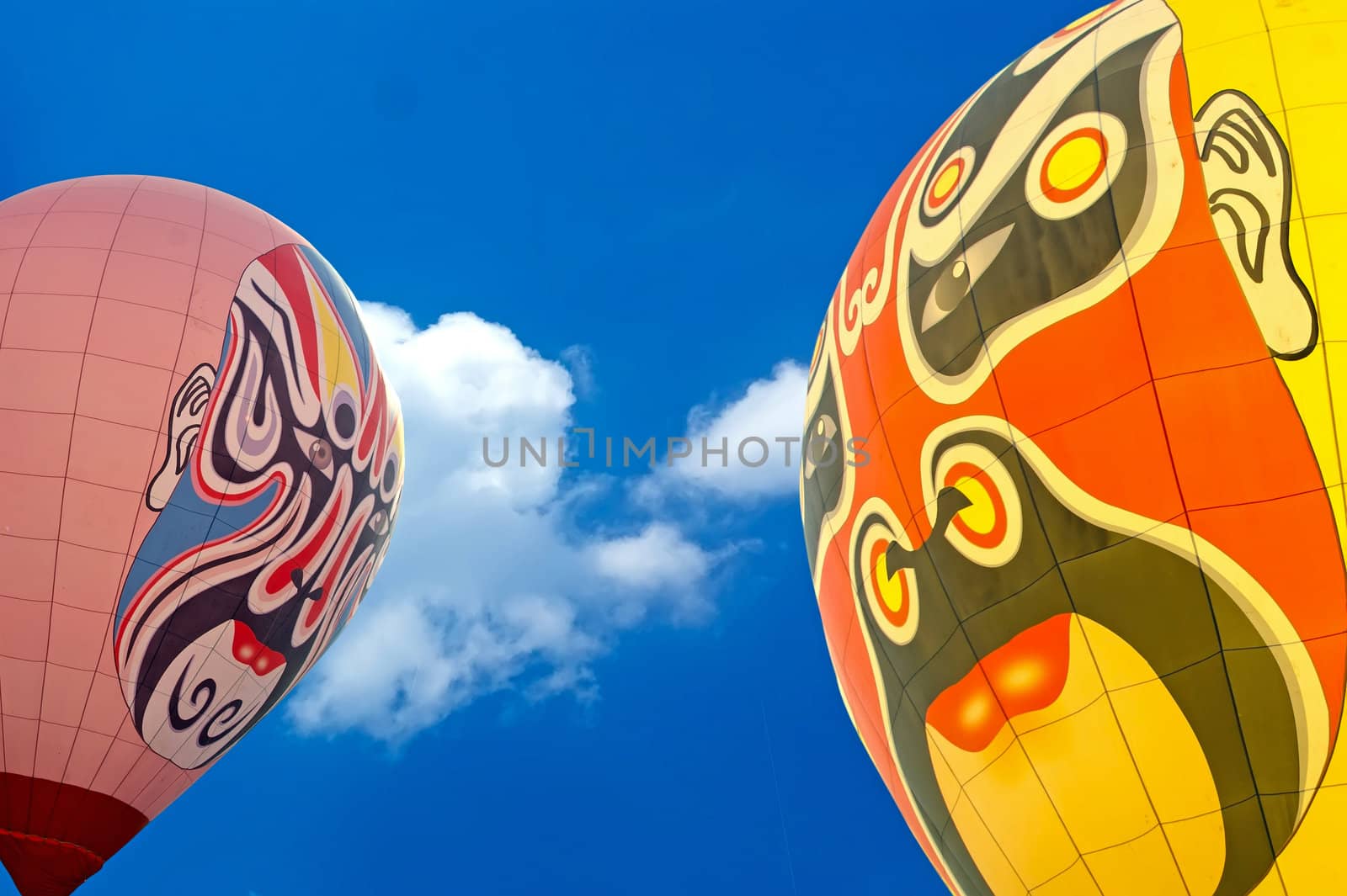 Part of two hot air balloons before take-off by xfdly5