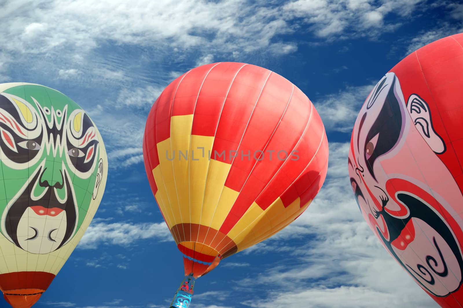 Part of three hot air balloons before take-off by xfdly5