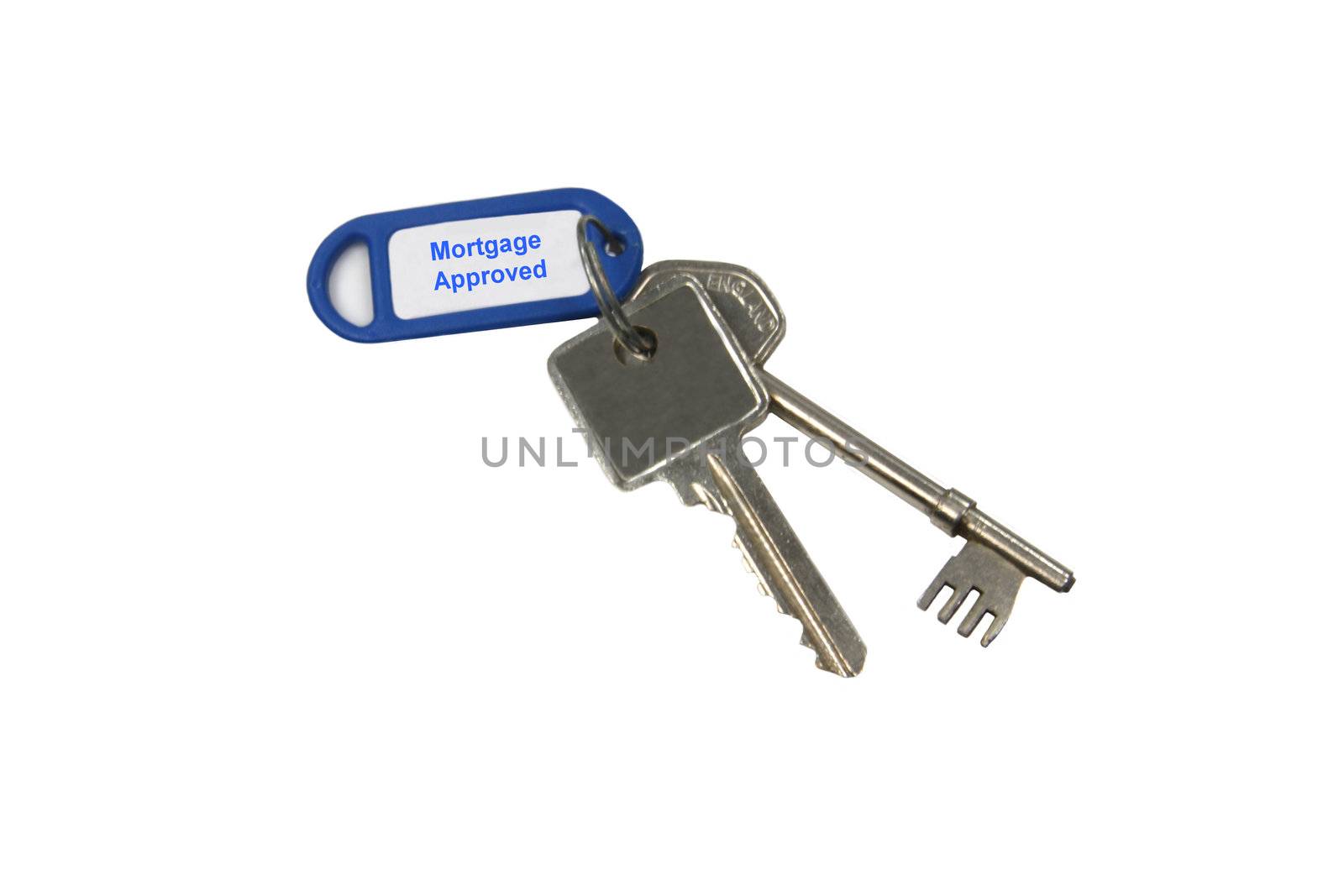 House keys mortgage approved concept isoalted macro