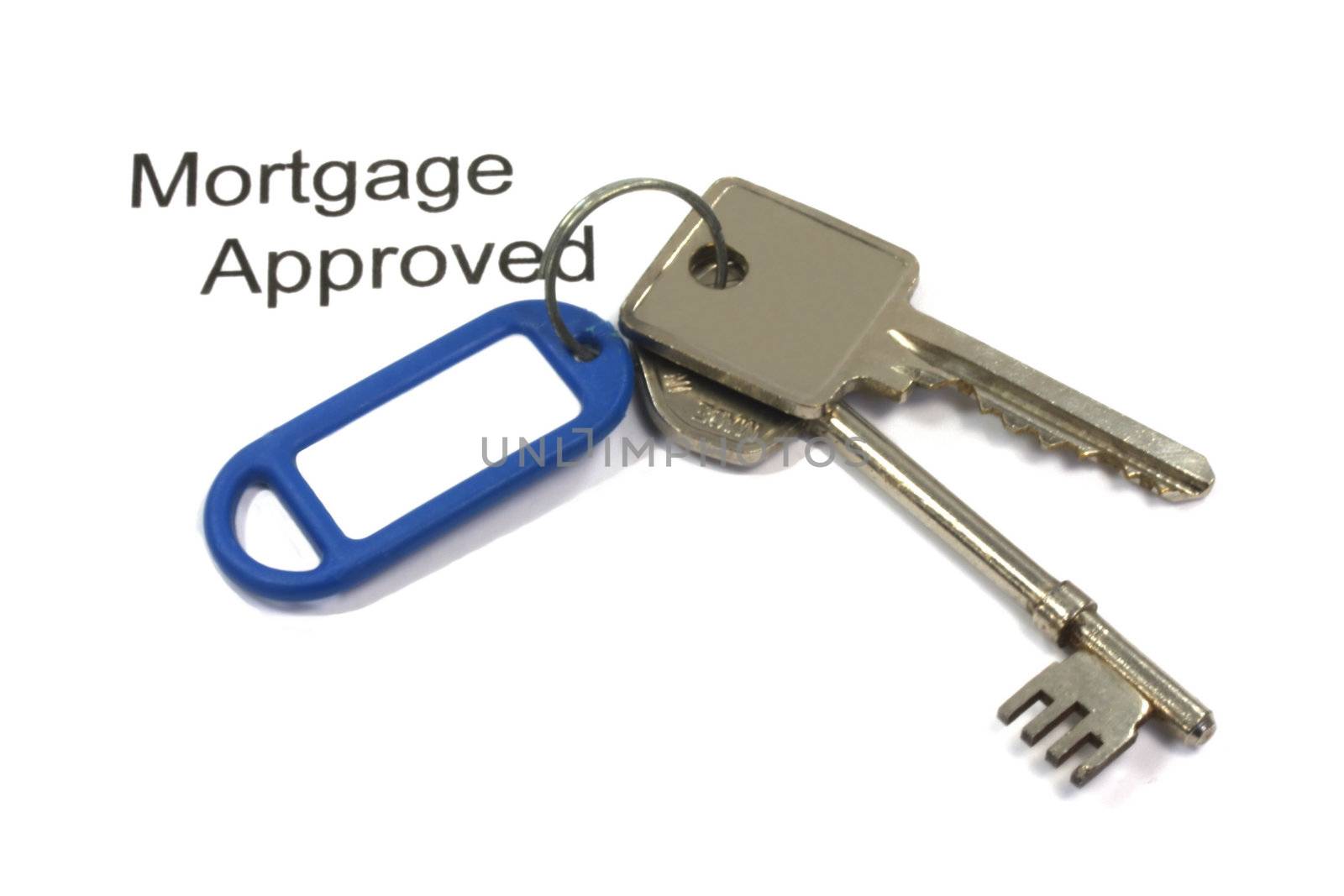 House keys mortgage approved concept isoalted macro