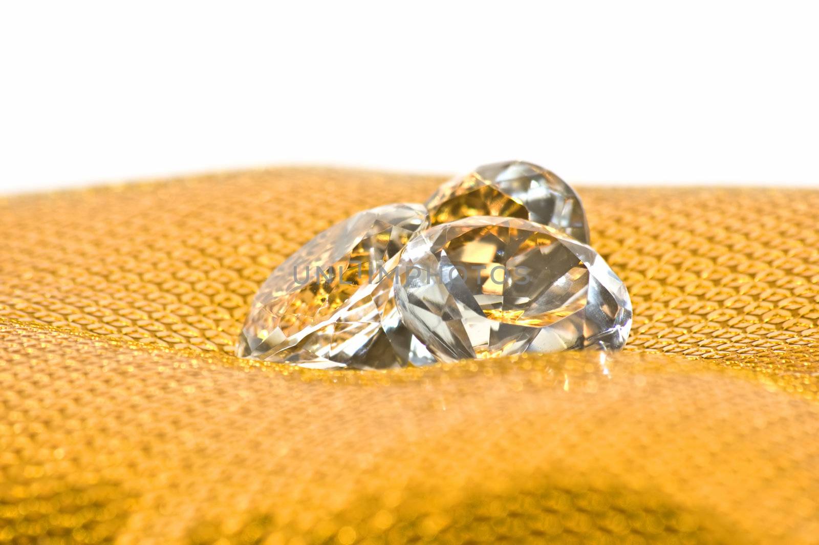 Diamonds on golden pattern