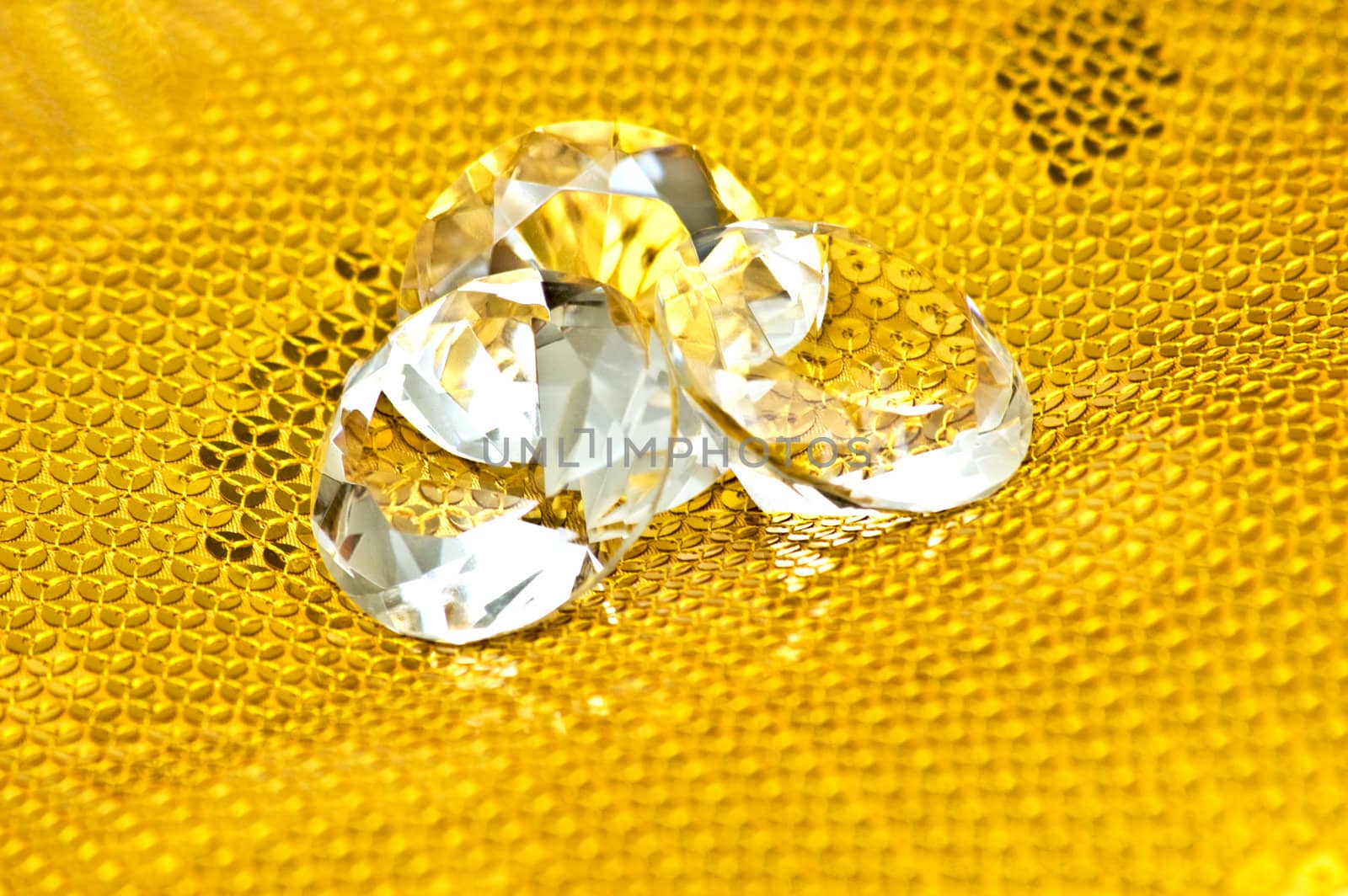 Diamonds on golden pattern