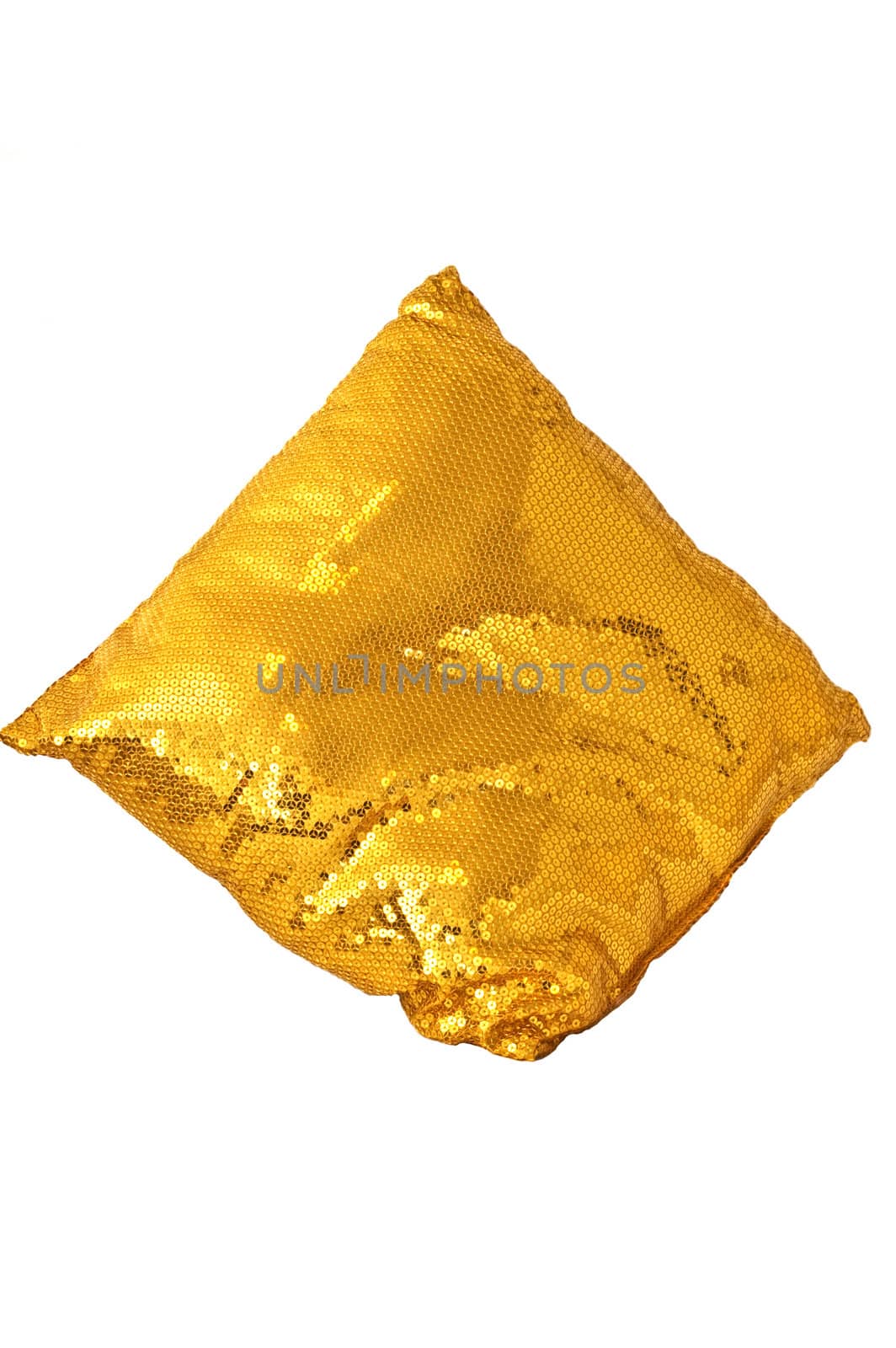 Golden sparkling pillow