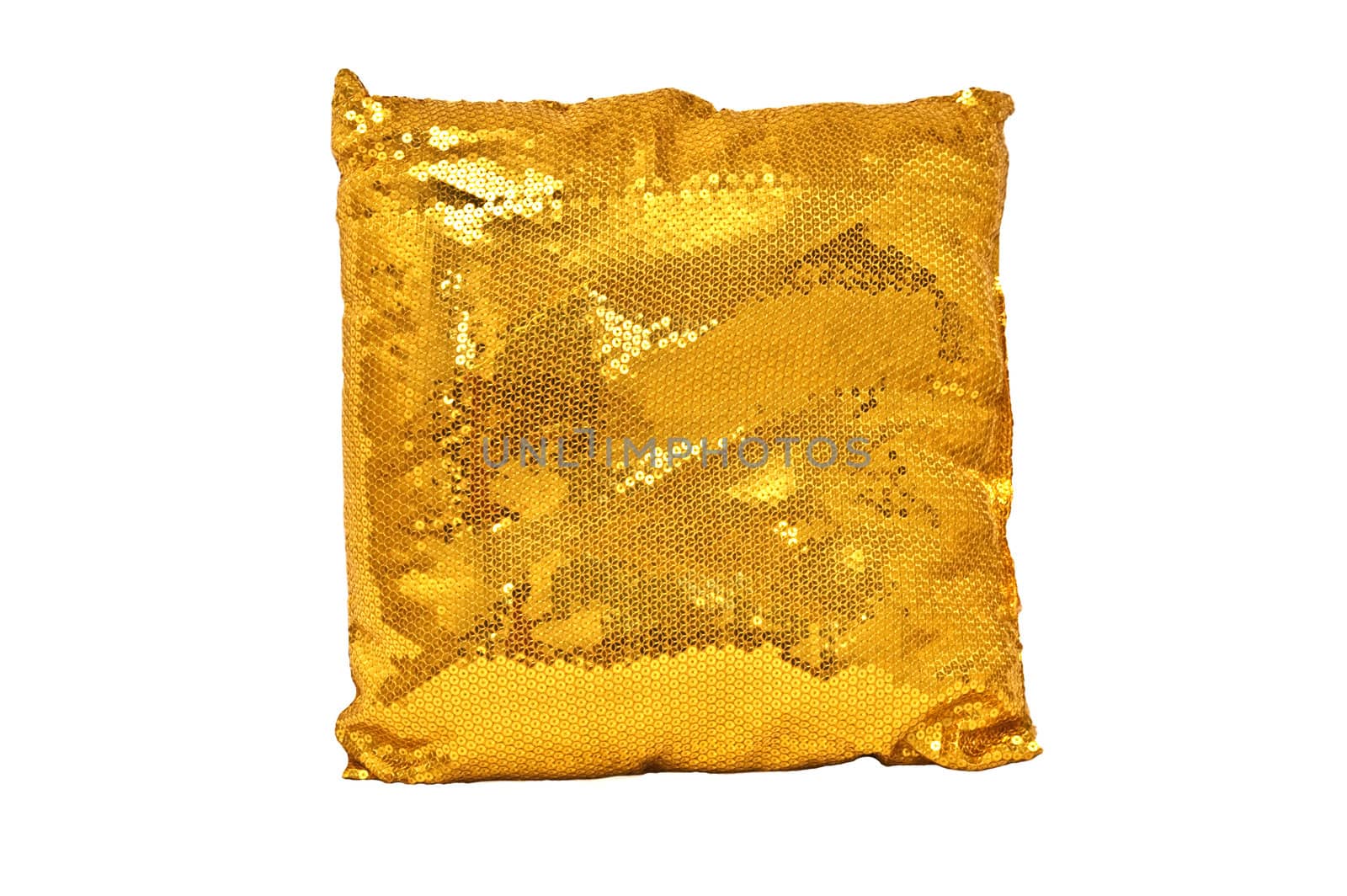 Golden sparkling pillow