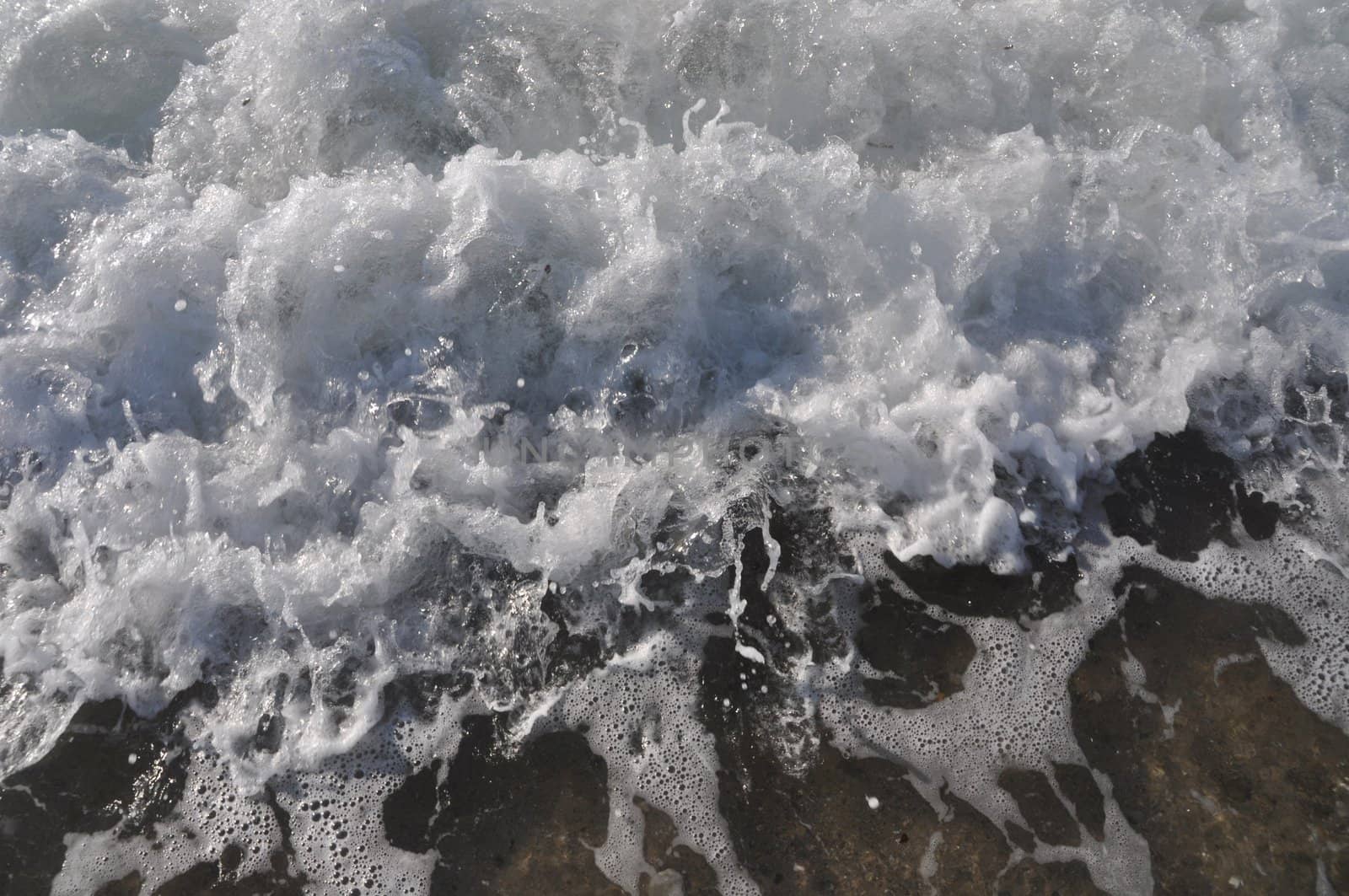 bright ocean water wave as a background or texture
