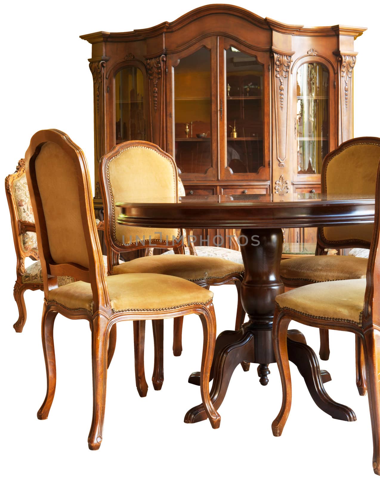 Old classic wooden furniture with handmade woodcarvings by ecobo