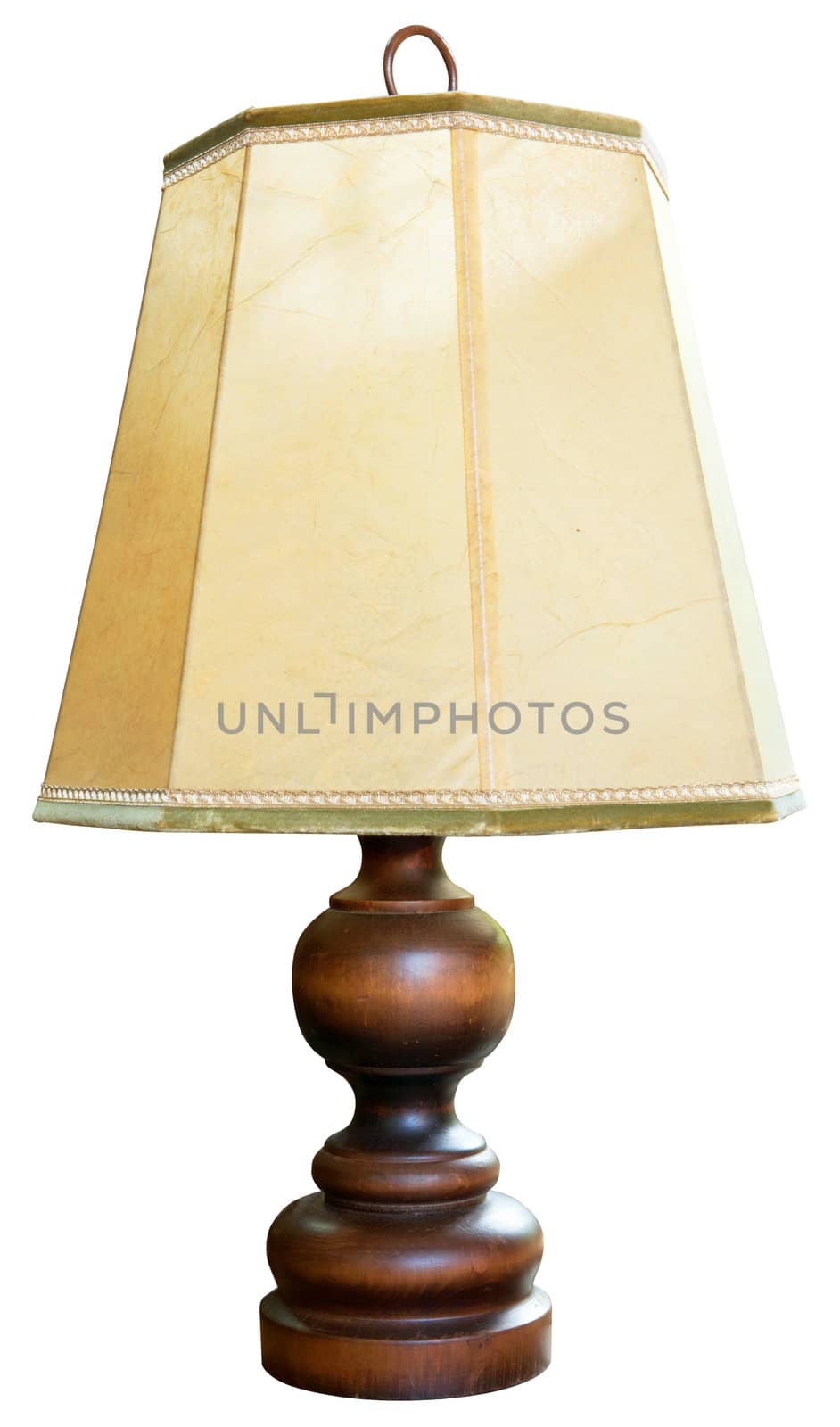 Old wooden desklamp, isolated on a white background by ecobo