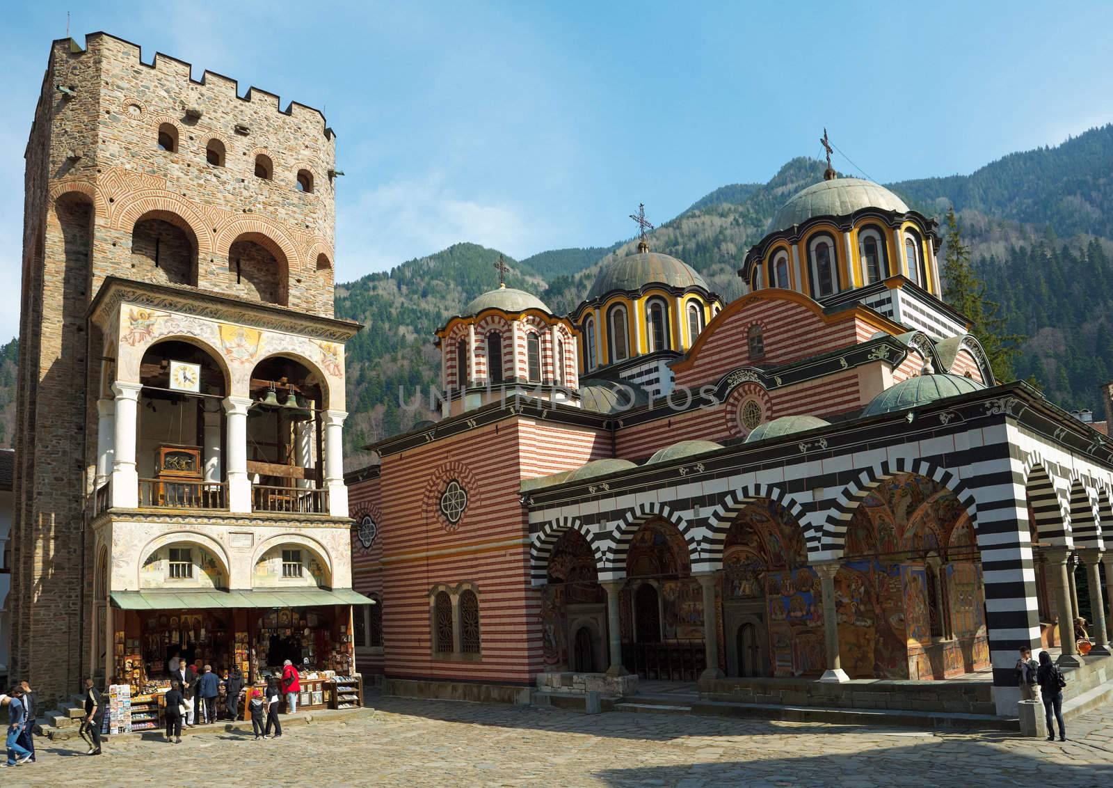 Rila monastery, the Hrelyo tower and the church