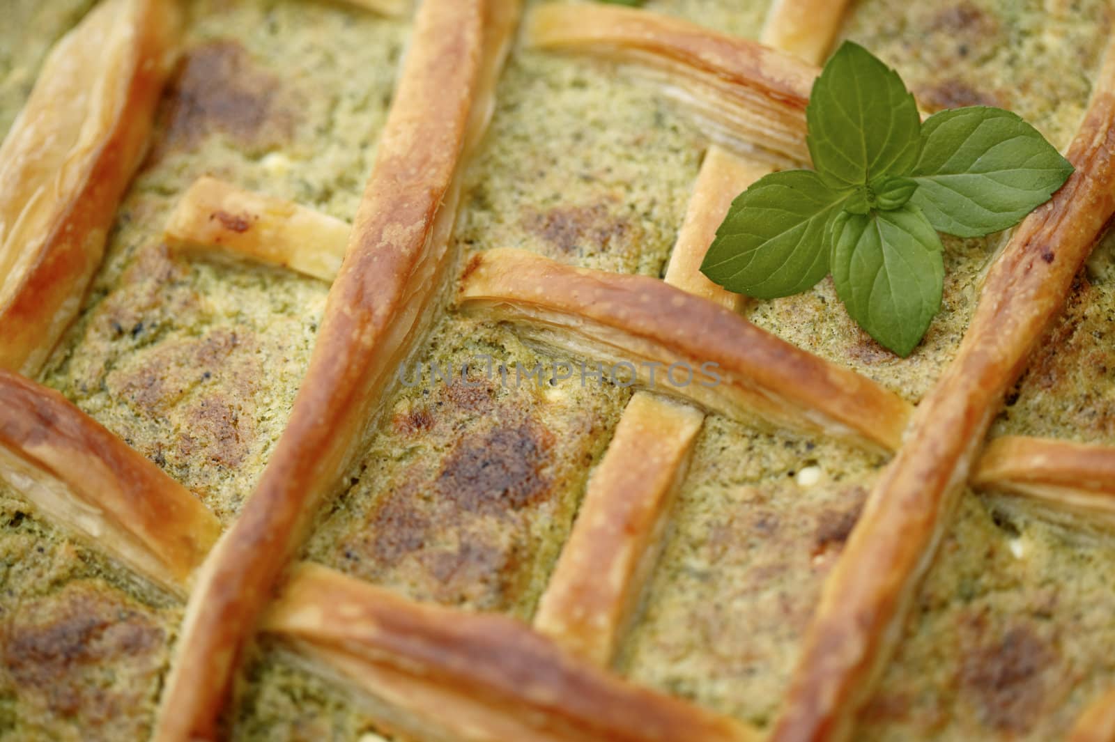 Bulgarian traditional flat cake with white cheese