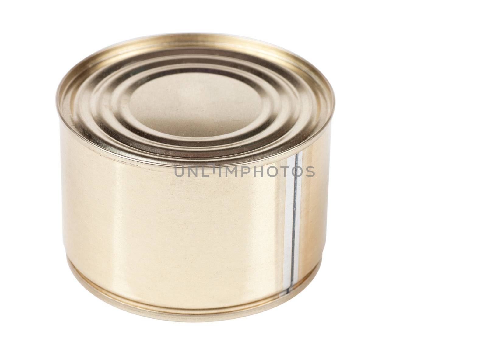 Studio shot of tin can isolated on the white background