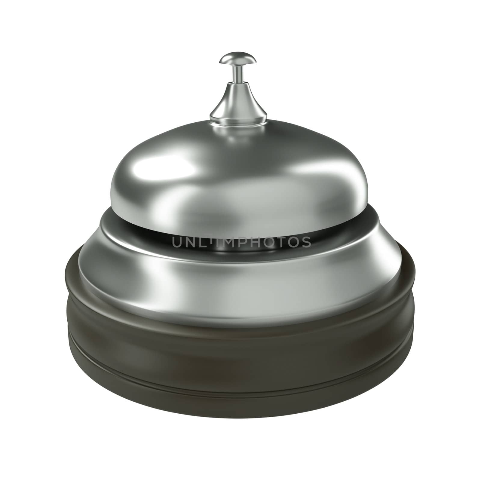 Hotel reception bell isolated on white. 3D render