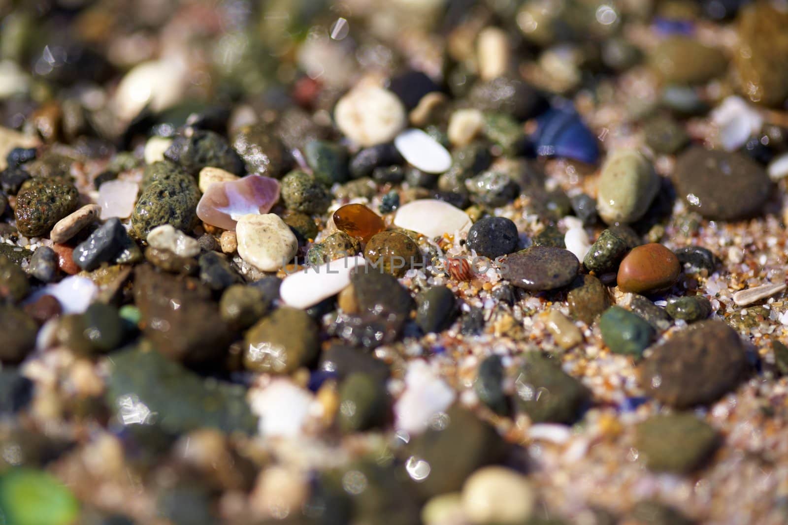 Colorful beach stones by ecobo