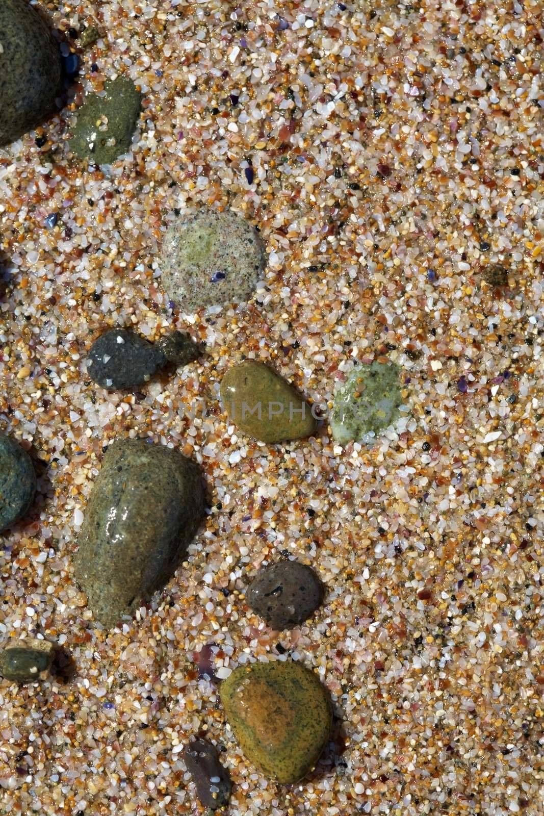 Round SPA stones at the beach