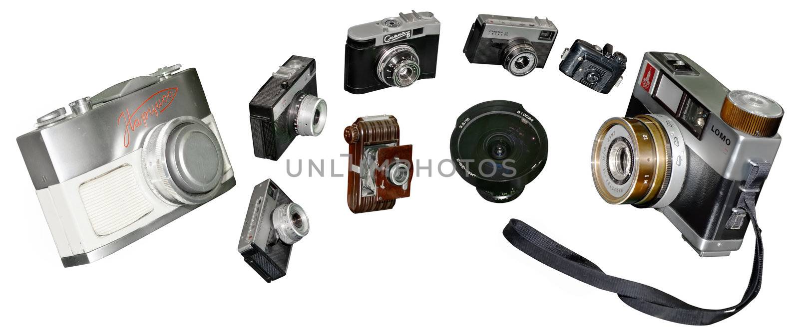 a number of retro photocameras