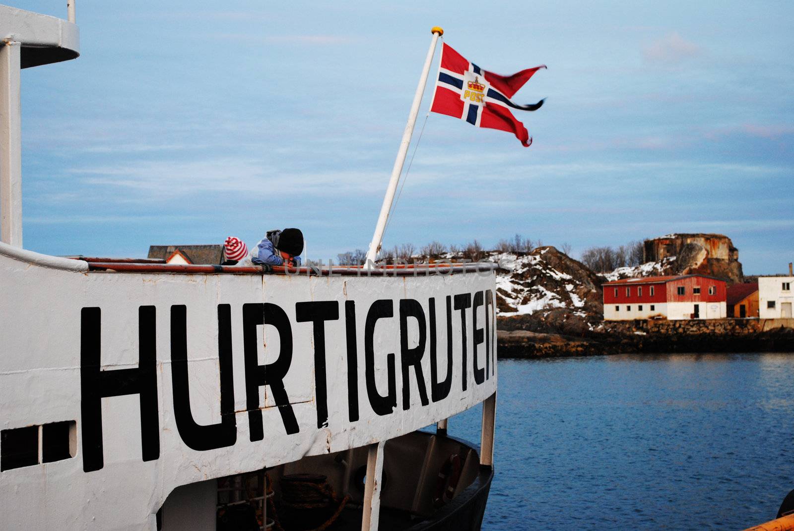 The norwegian coastal steamer Hurtigruta.