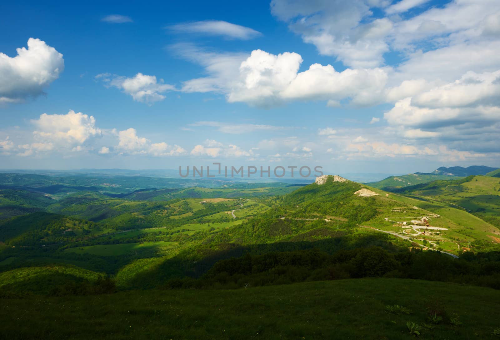 Landscape from Bulgaria, large view from Eastern Stara planina mountain