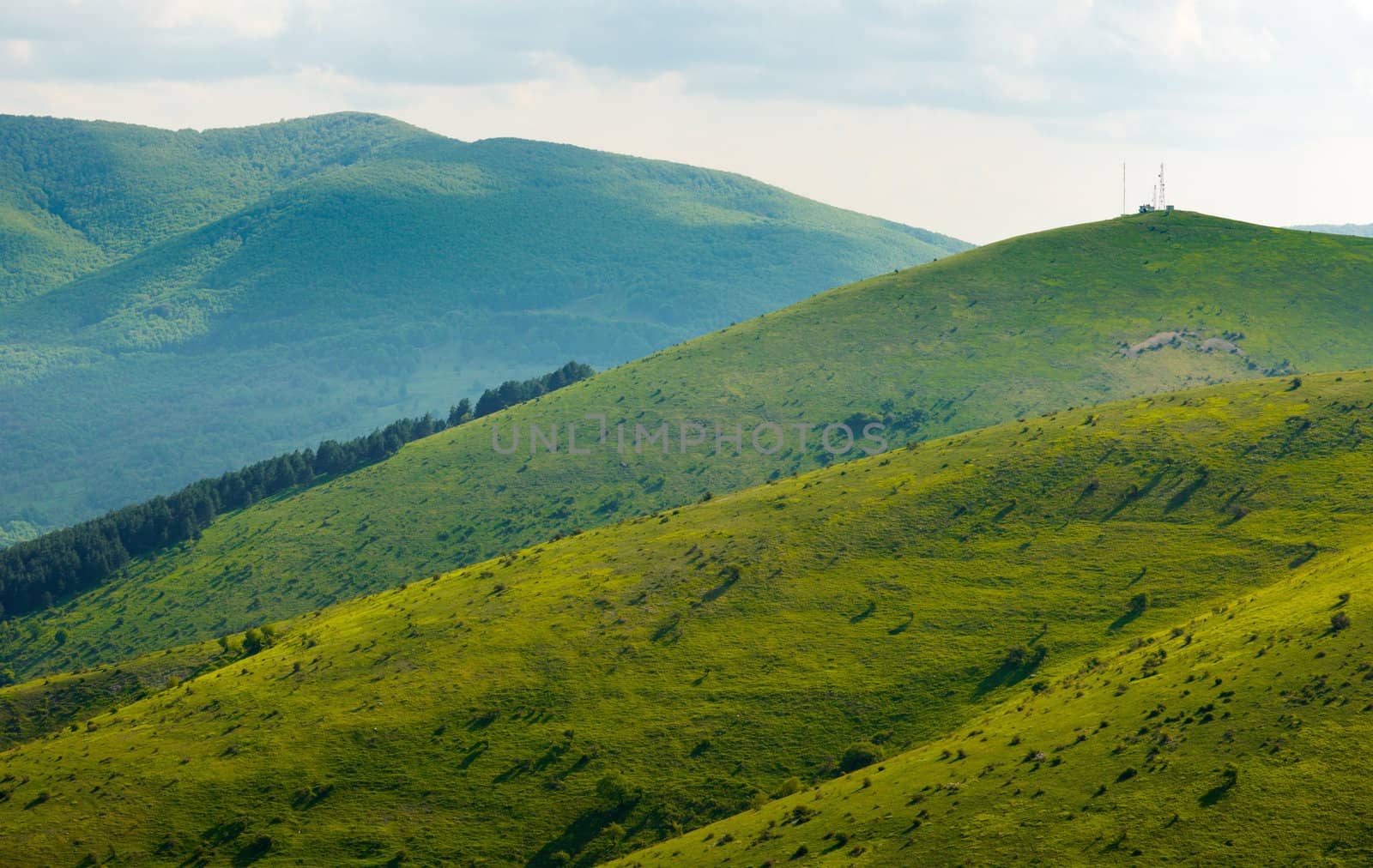 Green mountain peaks