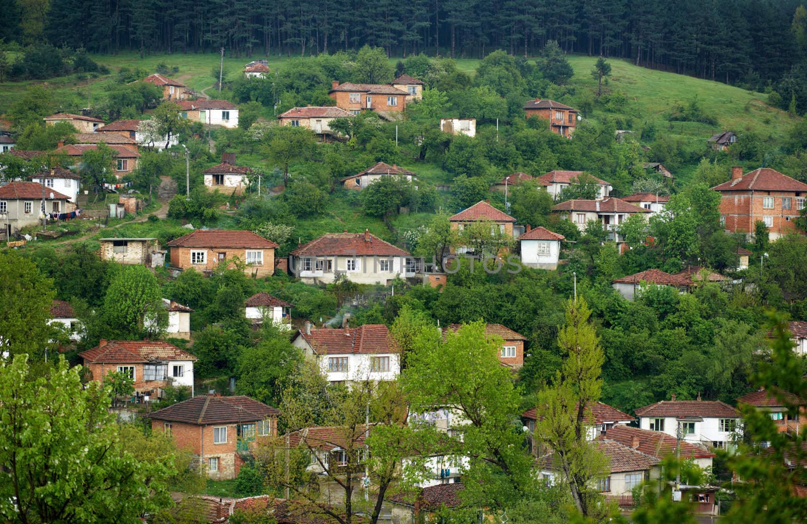 Houses from the gipsy neighbourhood in Kotel town, Bulgaria