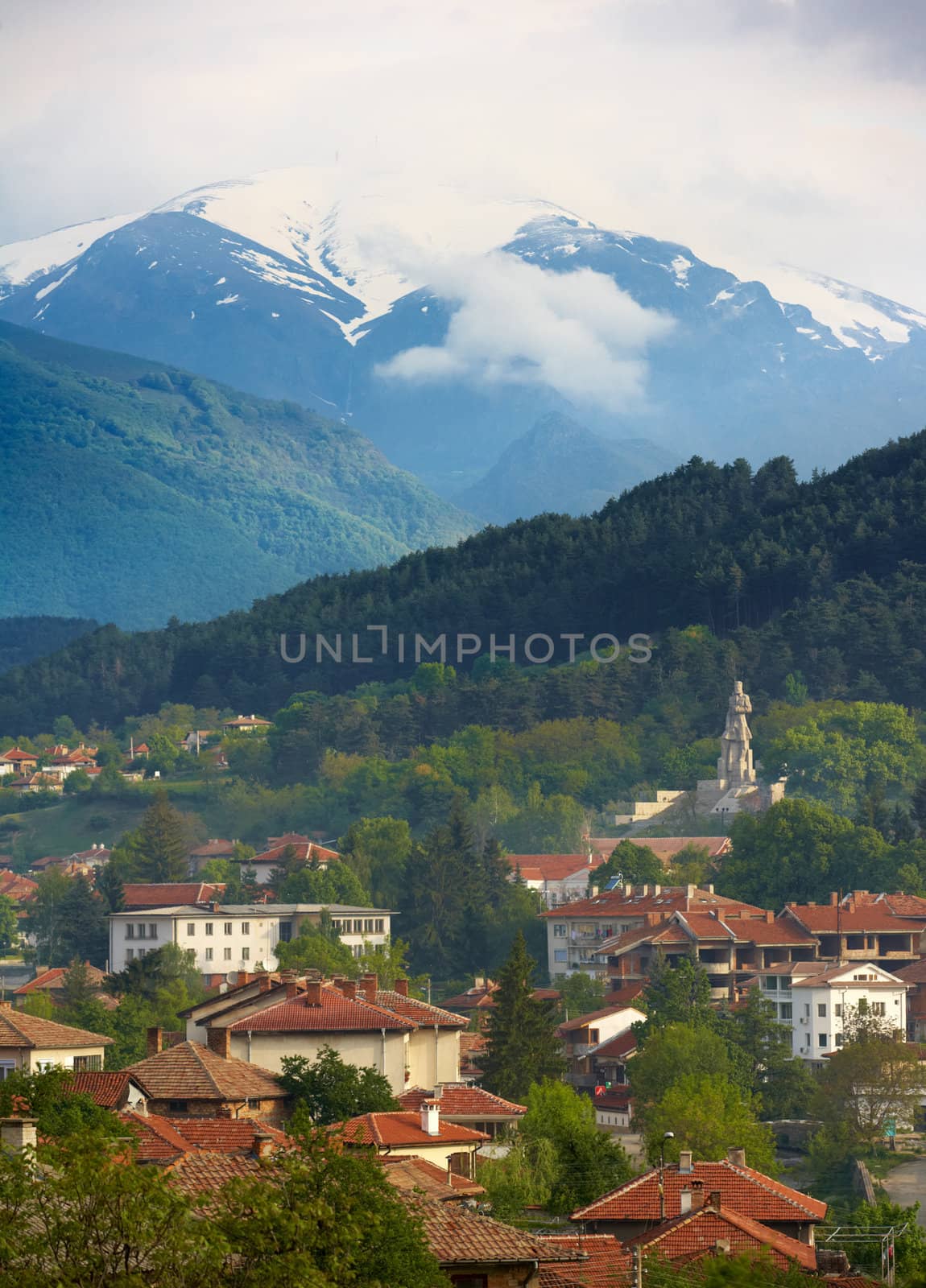 Kalofer with Botev peak in the back