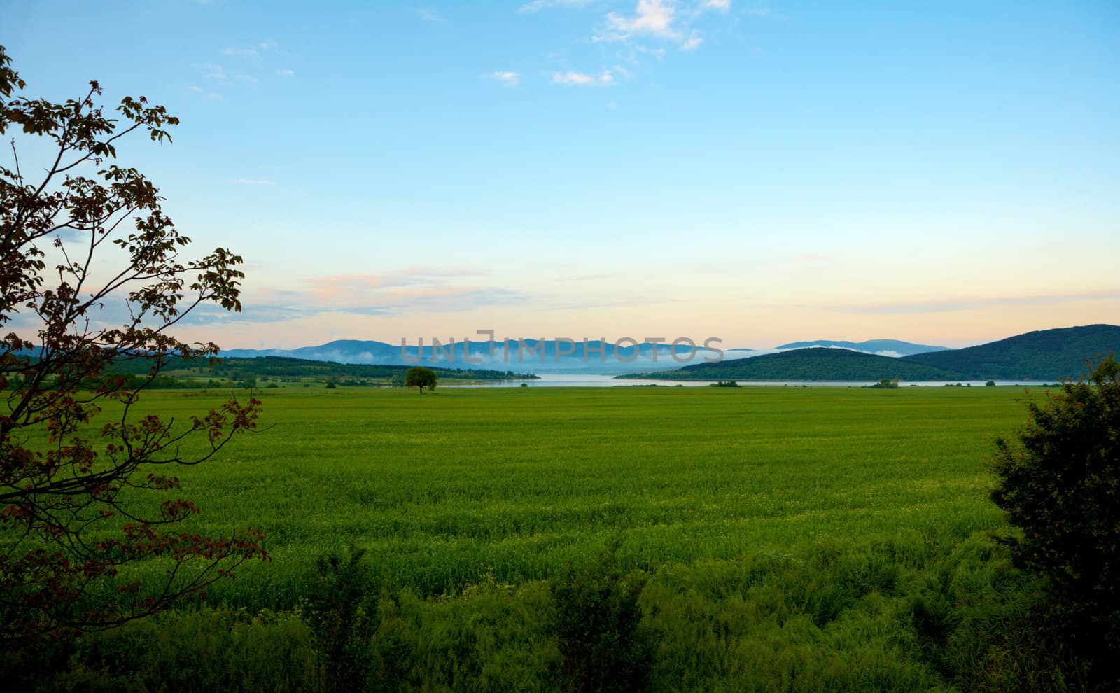 Morning near Zrebchevo dam lake