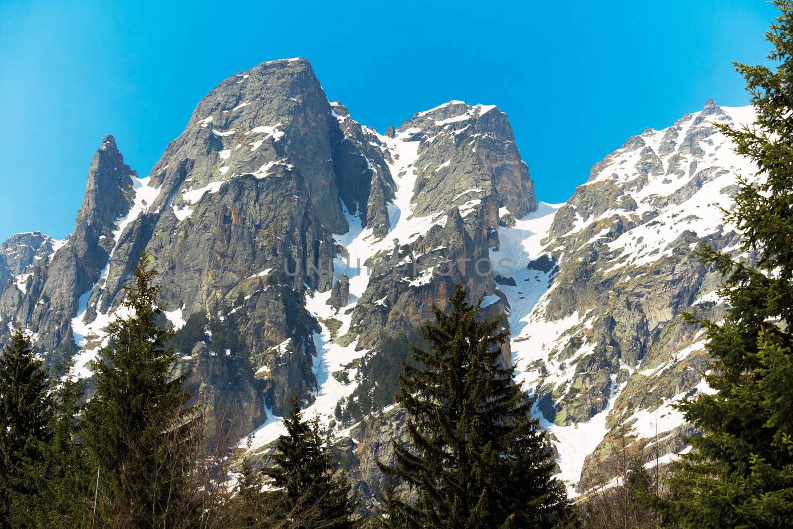 Rocky mountain peak in Rila mountains, Bulgaria