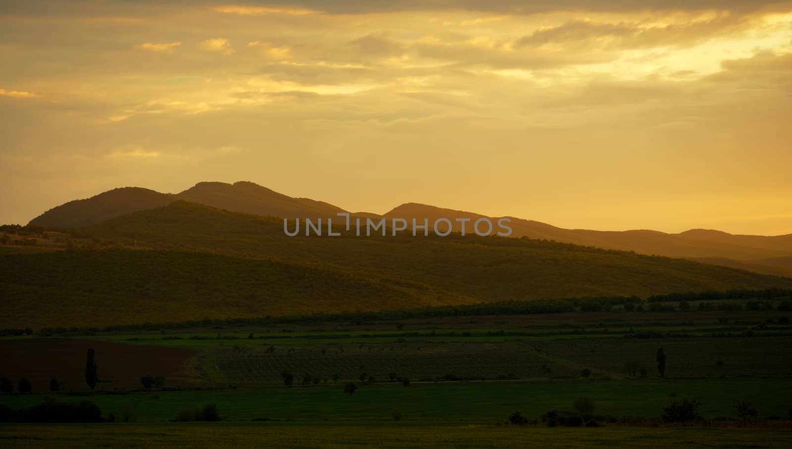 Eastern Stara planina mountains at sunset