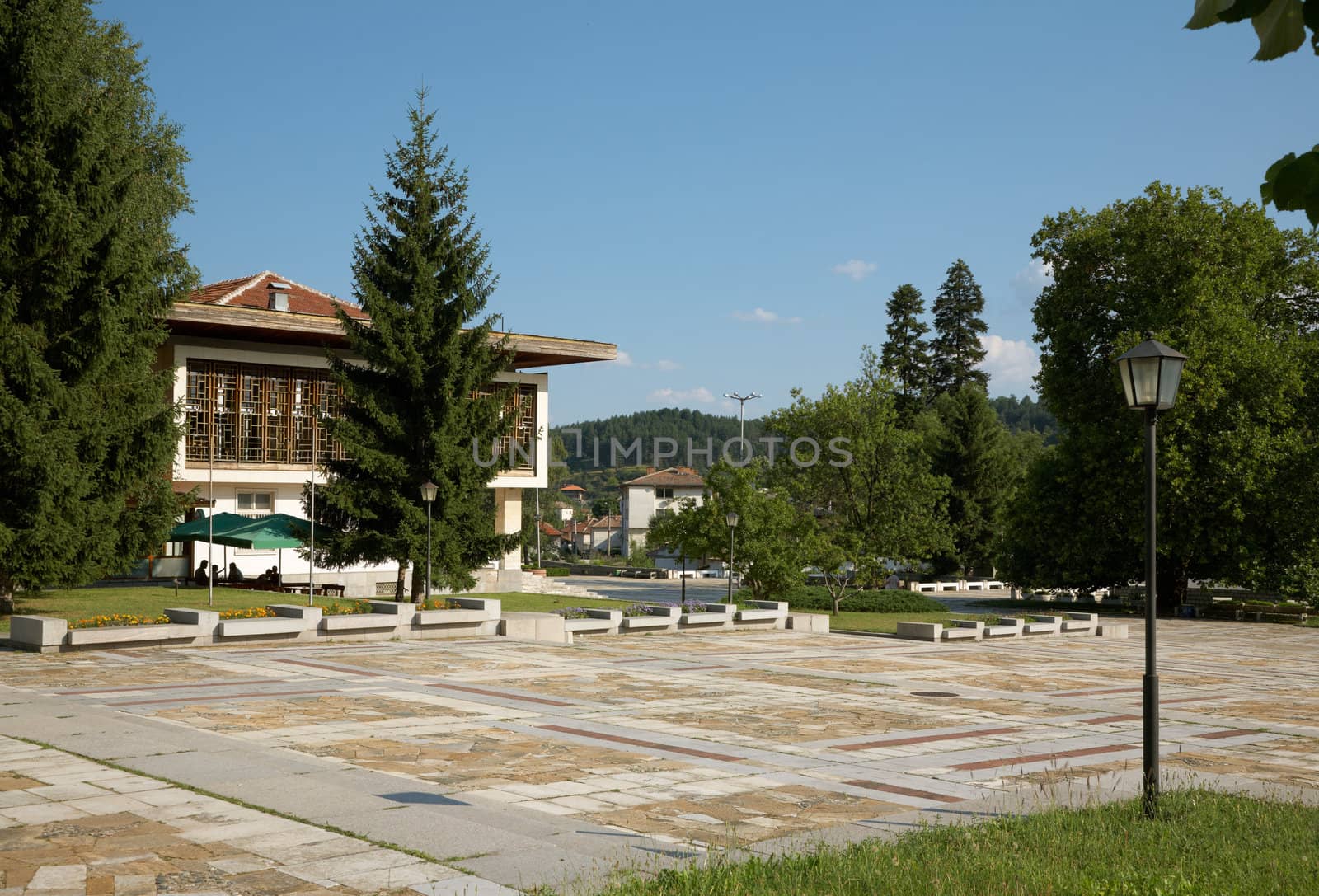 The square in the centere of the town of Kalofer