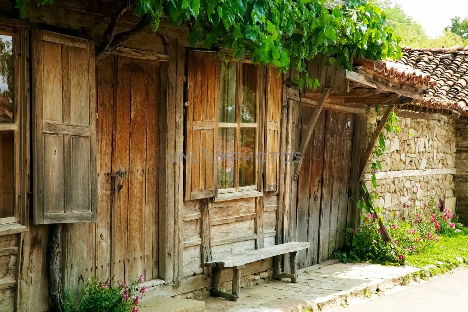 300-years old wooden house in Jeravna village, Bulgaria, a village-museum