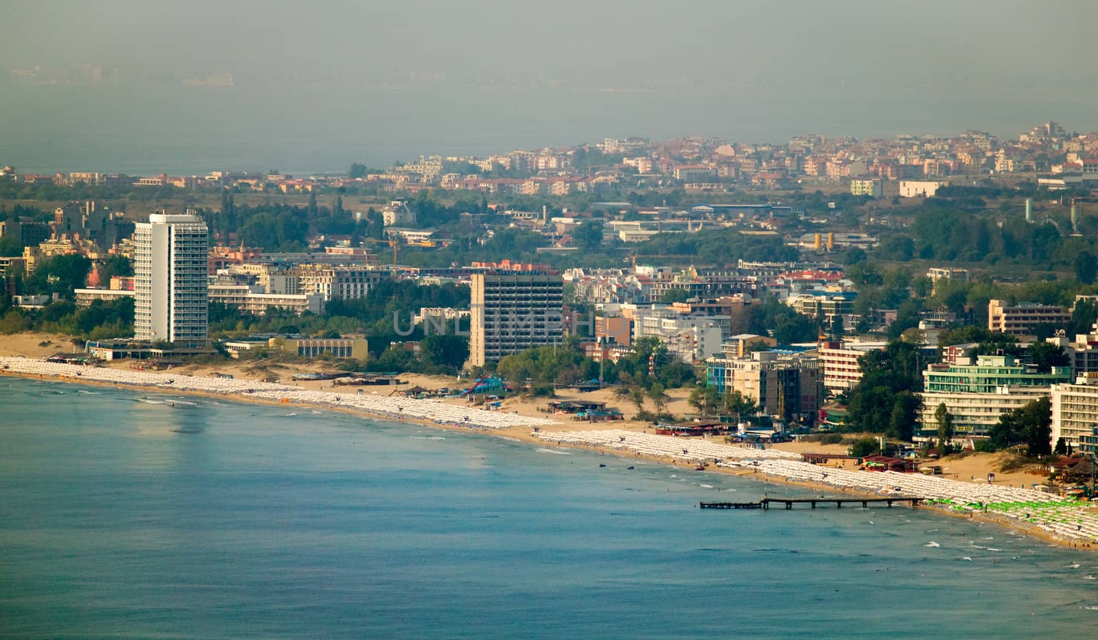Overview on the Sunny beach holiday resort, Bulgaria