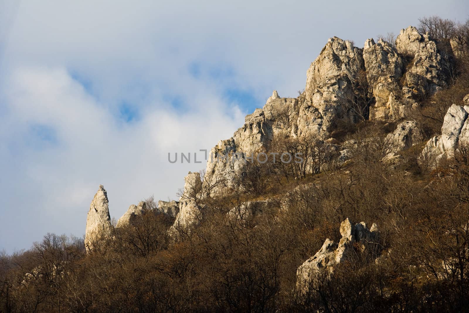 Mountain rocks at sunset light, near Sliven, Bulgaria