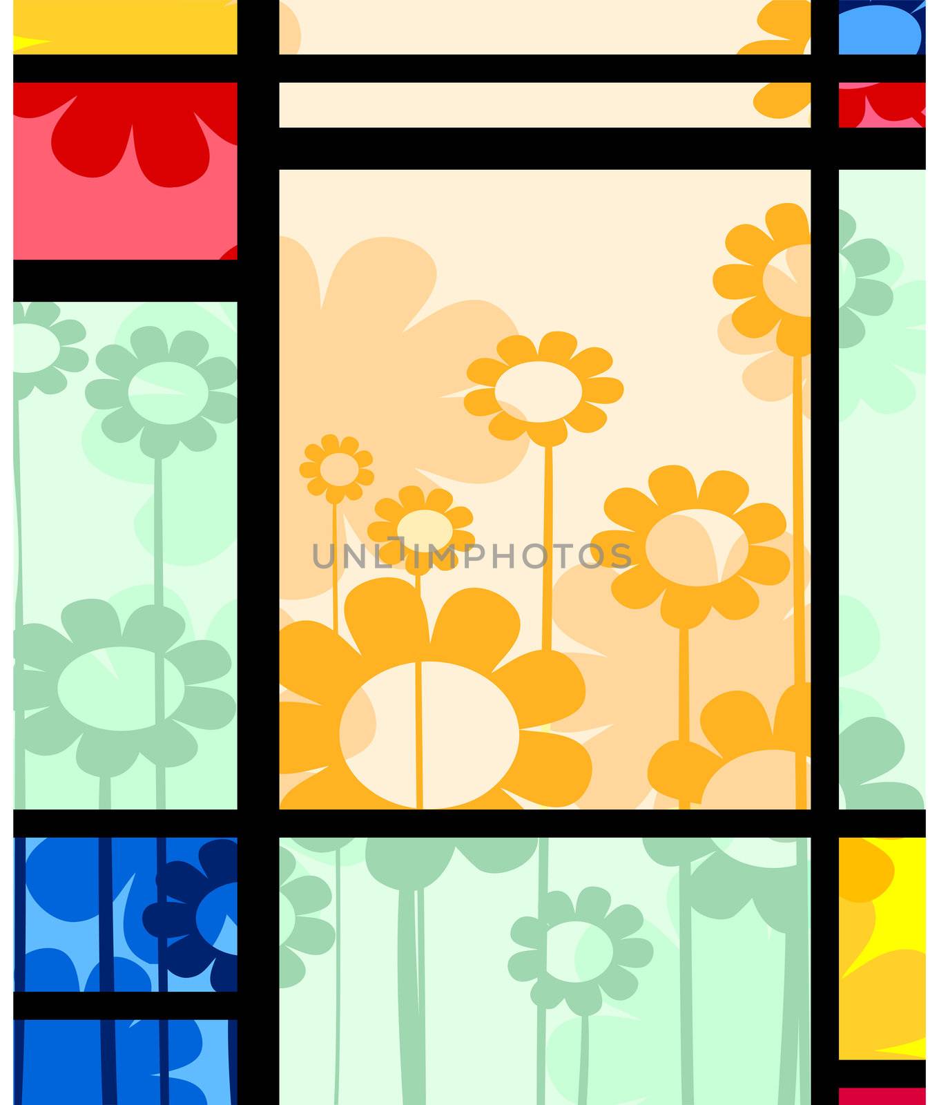 Abstract layout with floral arrangement