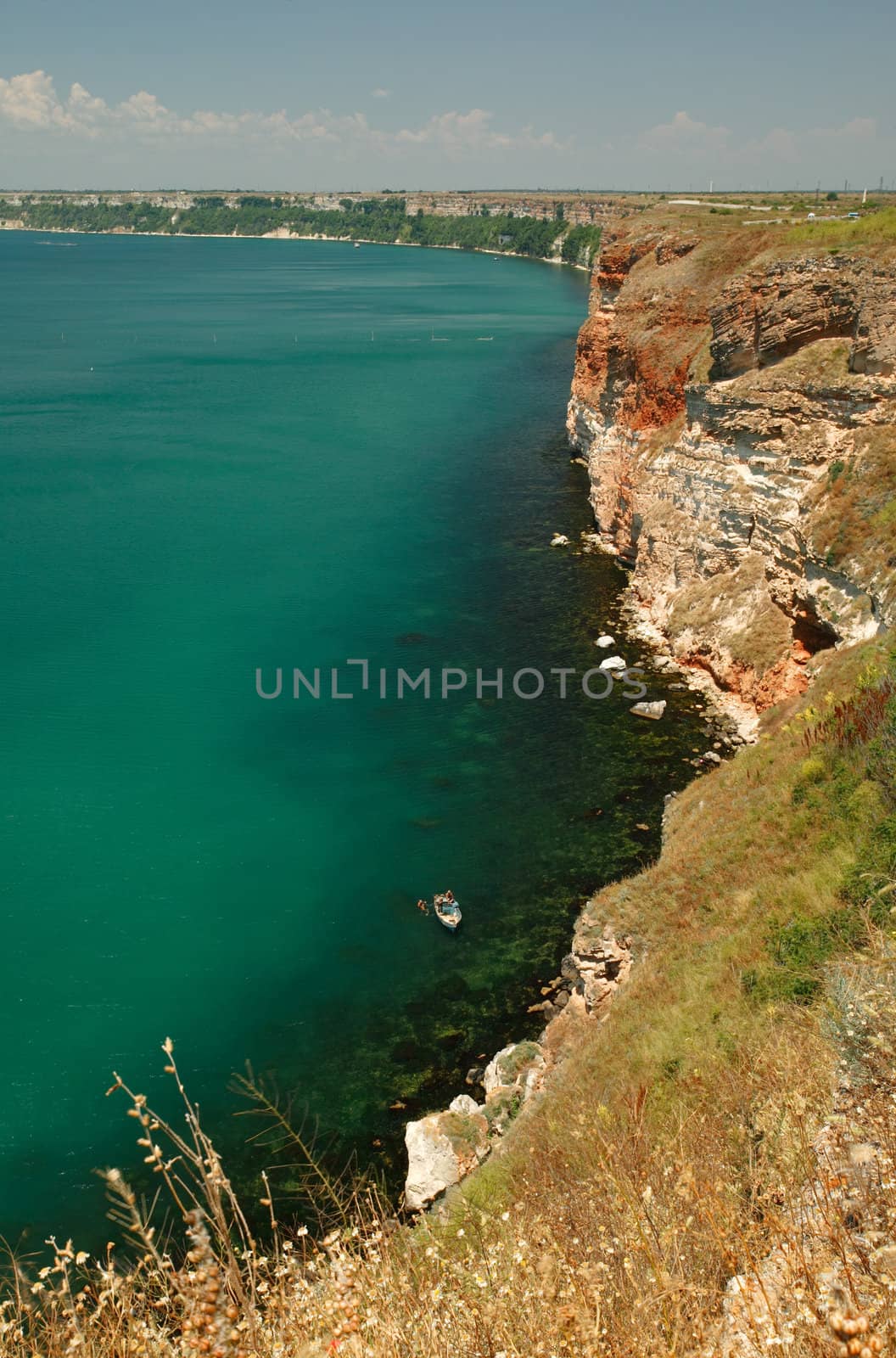 The coast line of the Black Sea near Kaliakra, Bulgaria