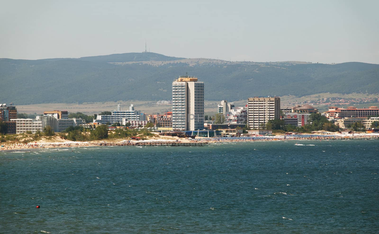 View at the bay of Sunny beach resort, Bulgaria