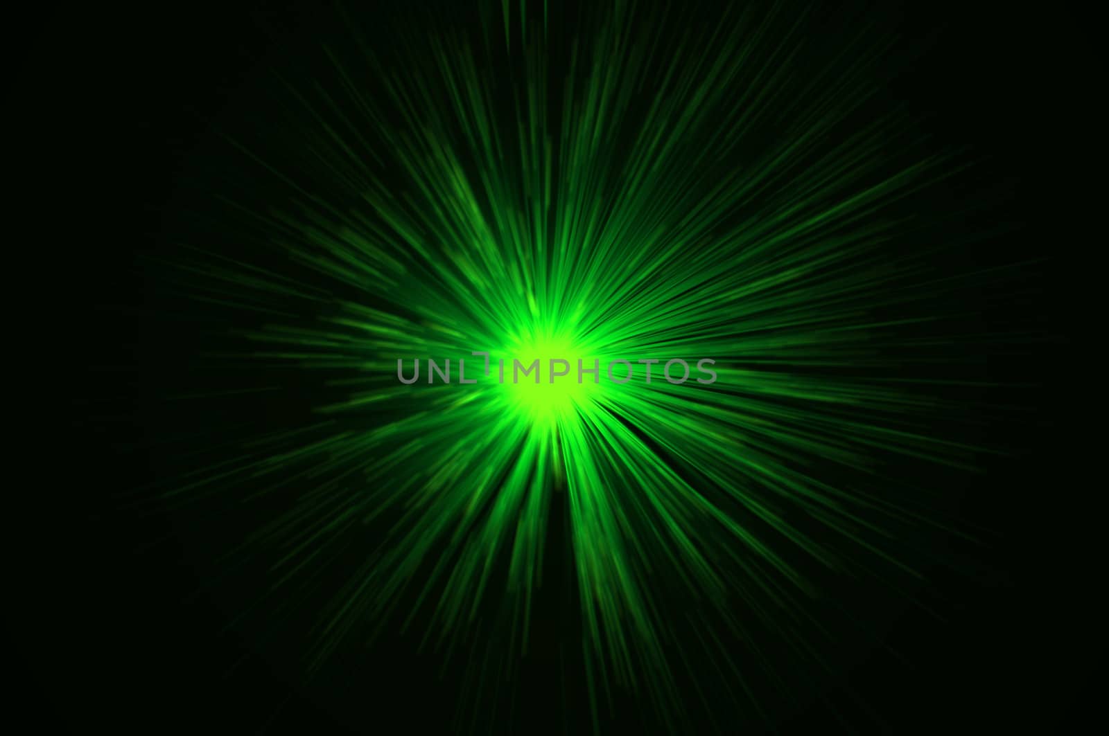 Vibrant green motion blur light effect against black