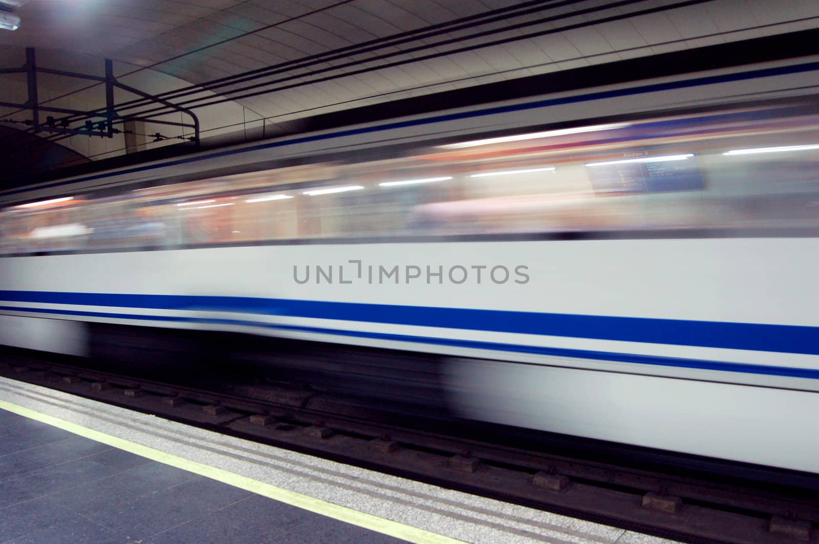 fast blur train metro at a train station