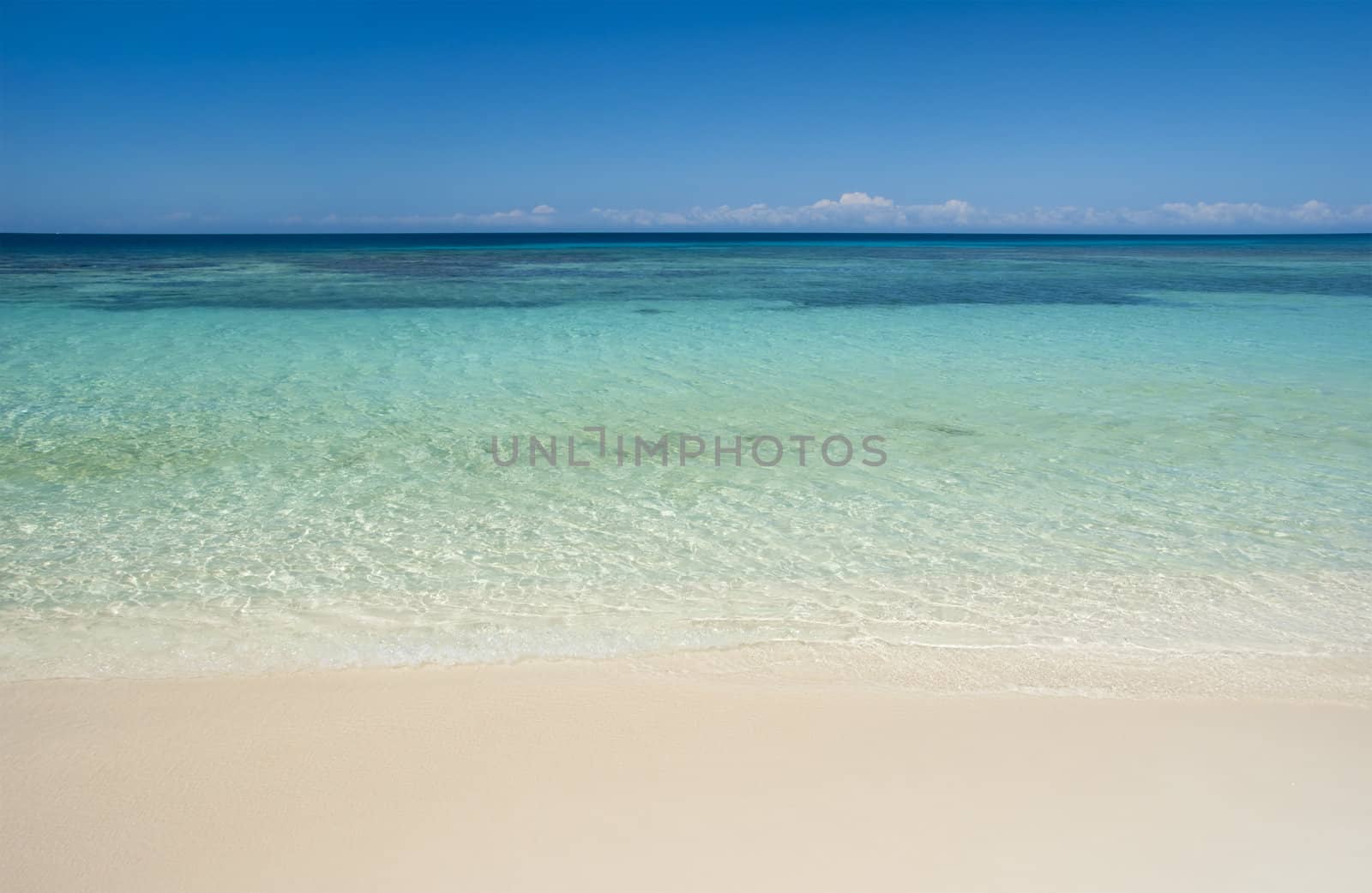 Sand, water and sky in the caribbean