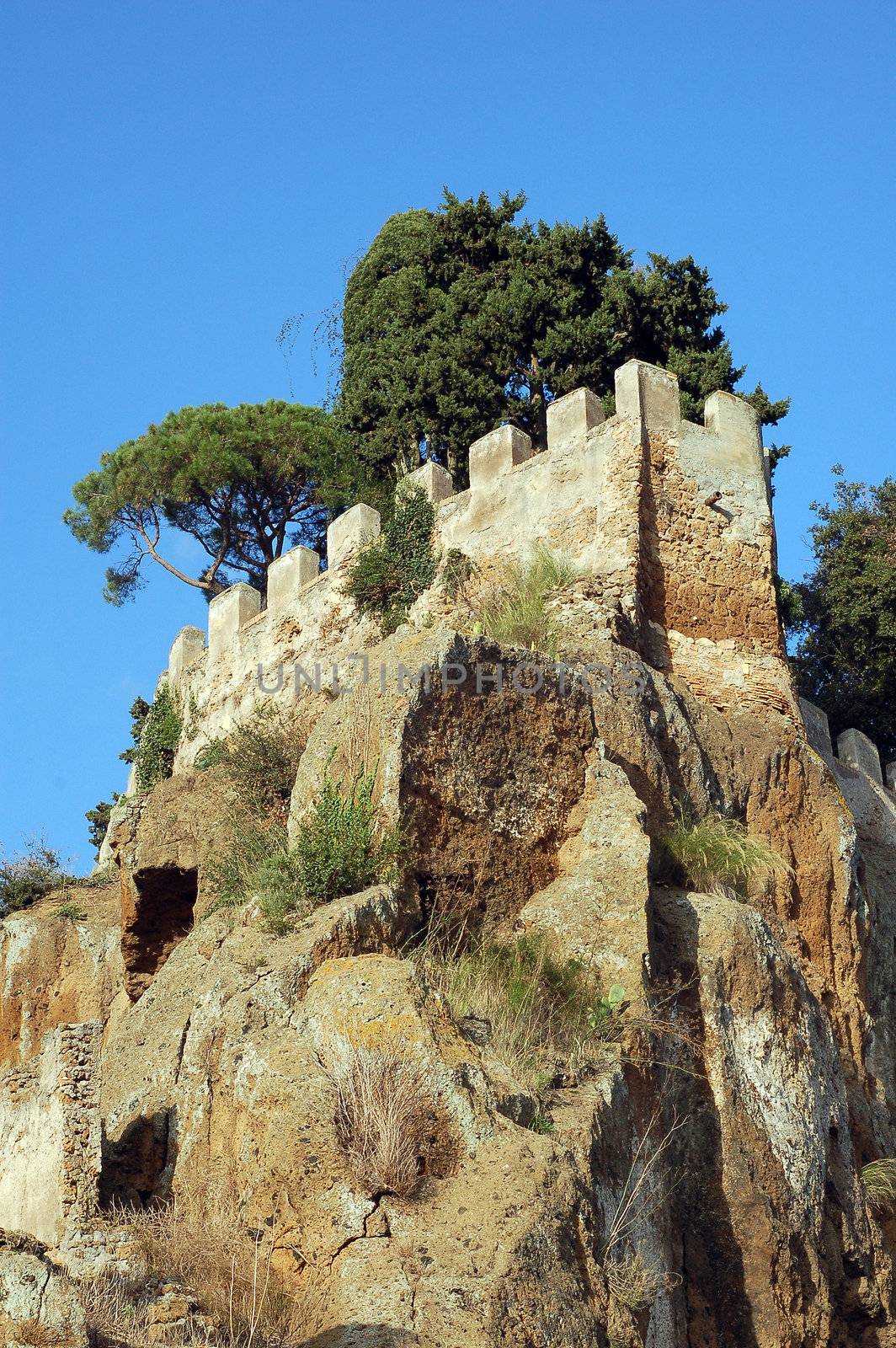 Cori Castle Wall, Prince Torlonia, Near Rome, Italy.