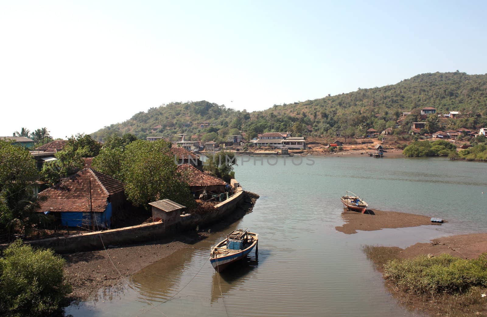 A village of fishermen in India.