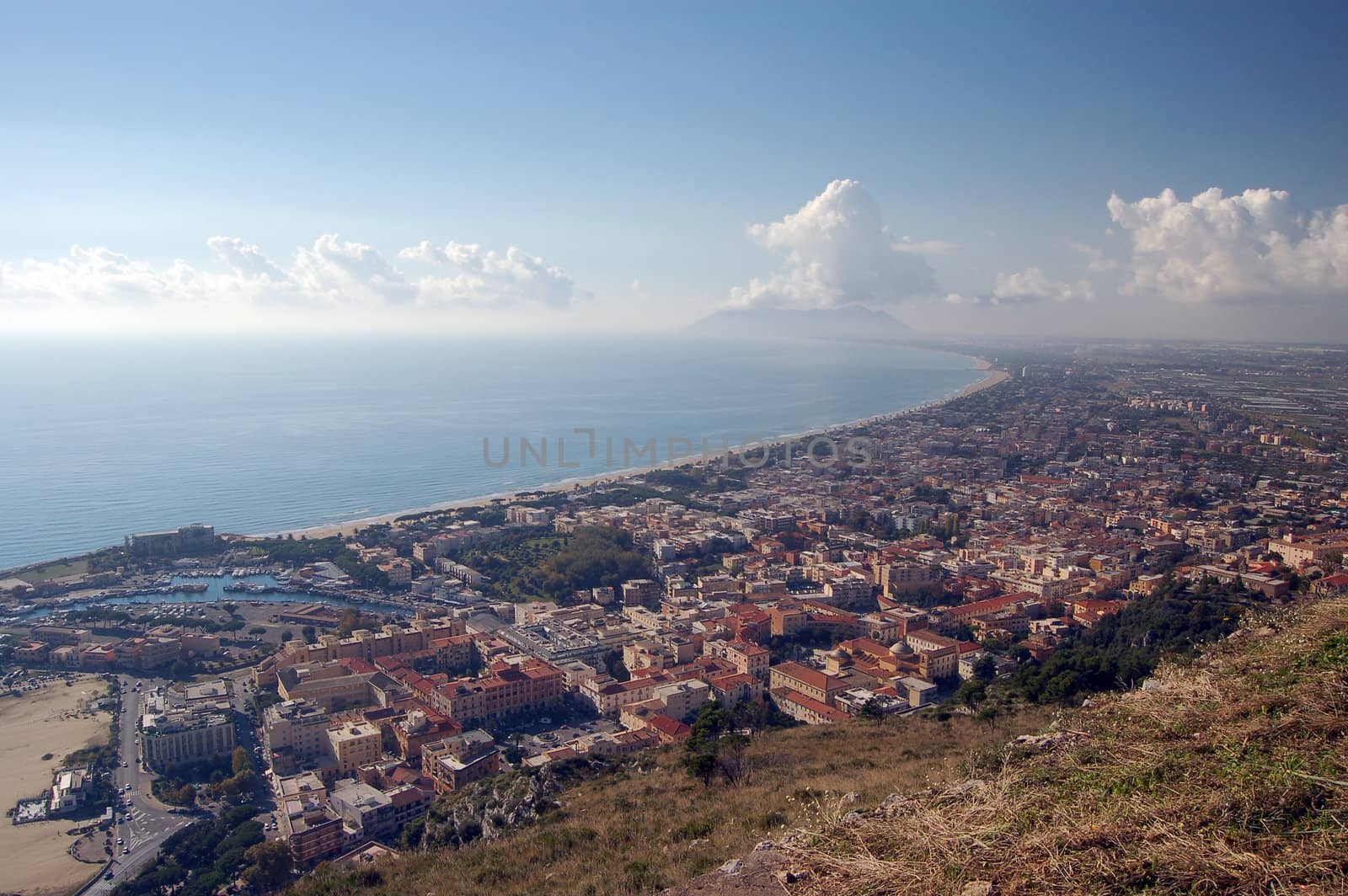 Terracina city, View of coastline - Mediterranean sea - Italy