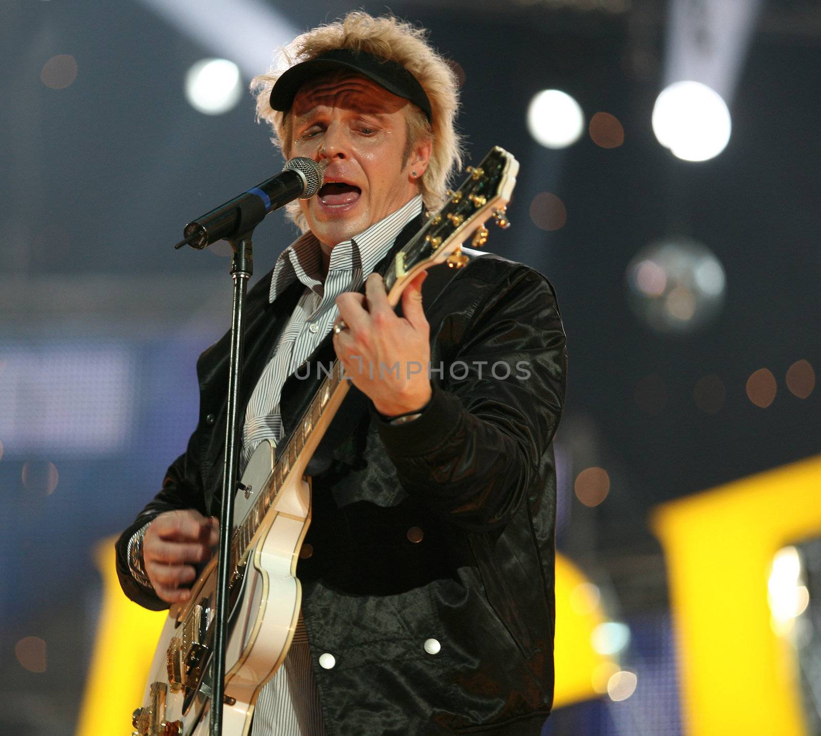 RUSSIA - 16 JANUARY: Concert in a hall "Olympic" group "Secret Service". On photo Mikale Erlandsson 16 january in Moscow, Russia