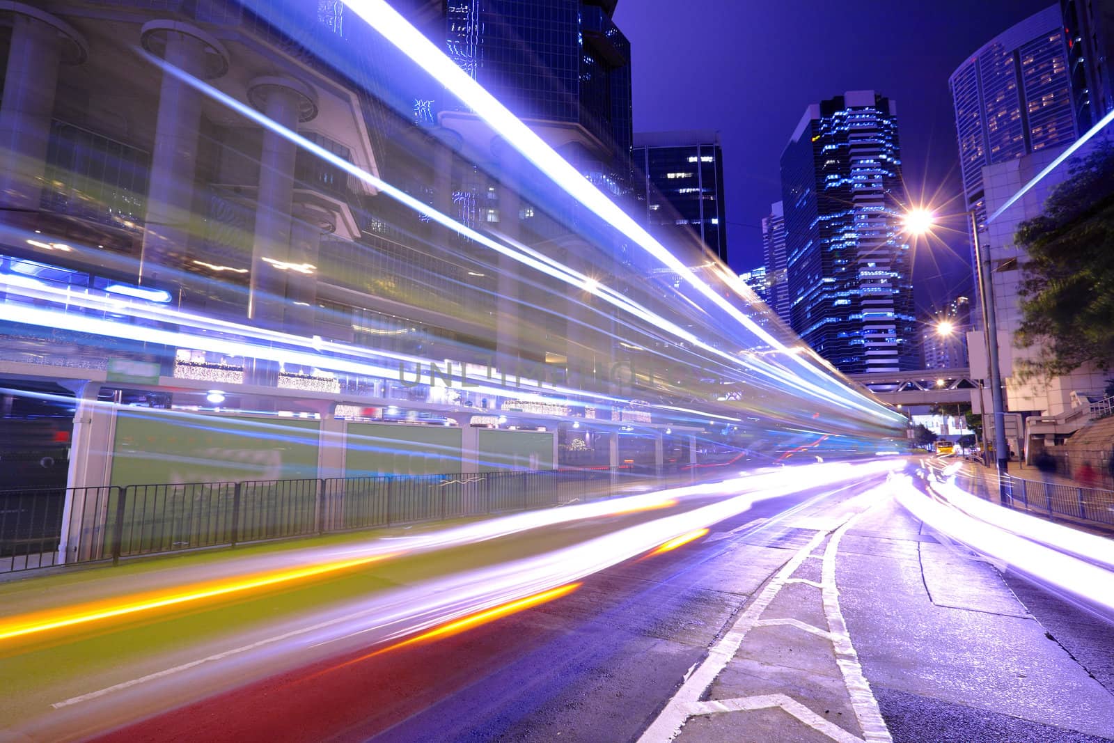 traffic in city at night