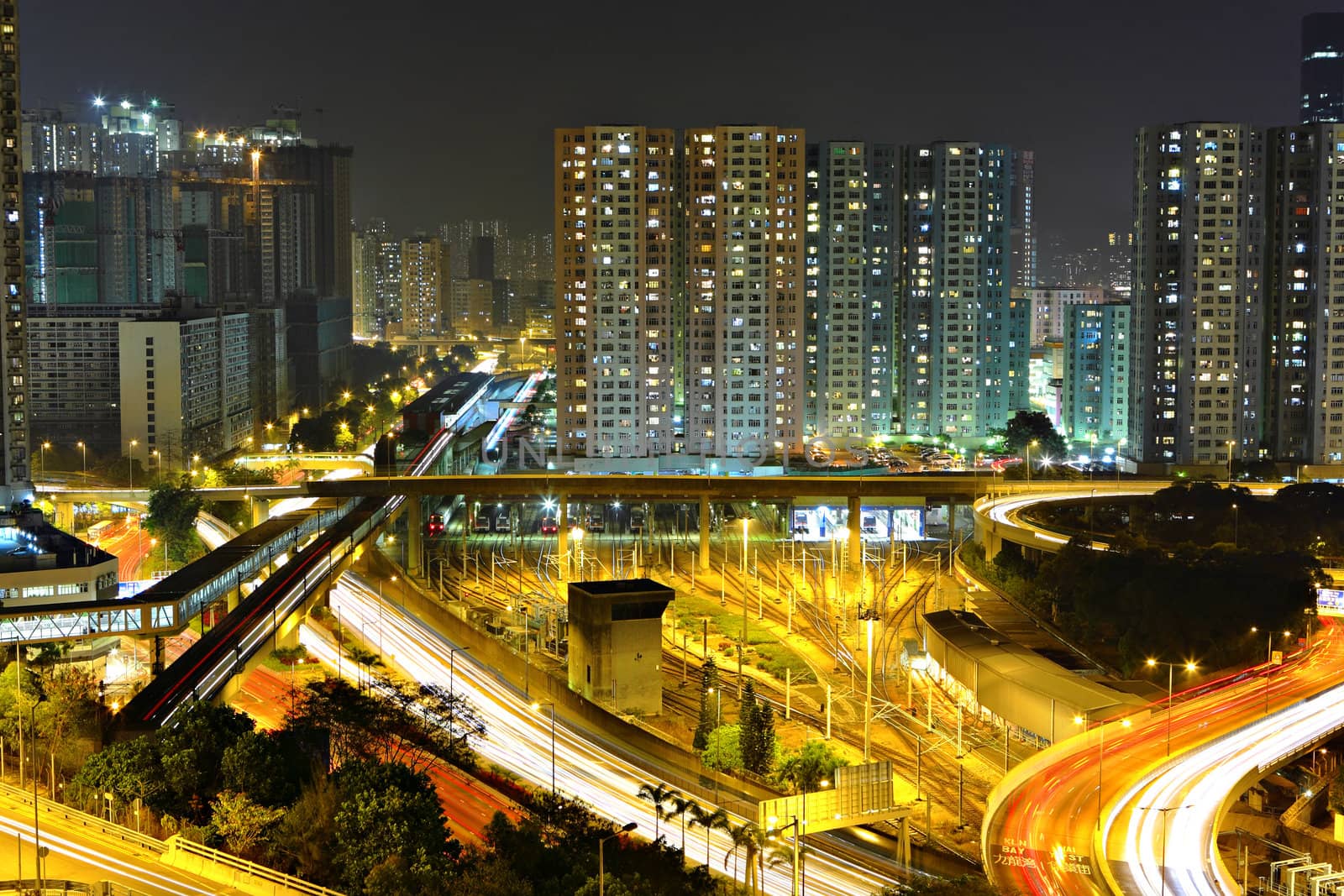 modern city at night