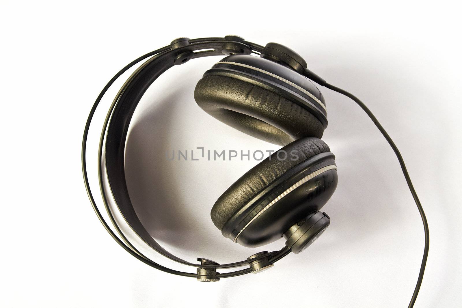 professional headphones on white