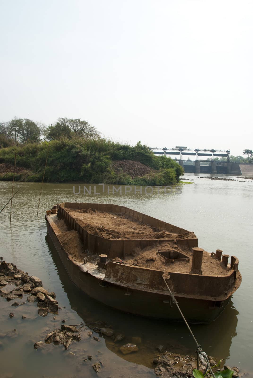 old boat on a river in forest by hyena1515