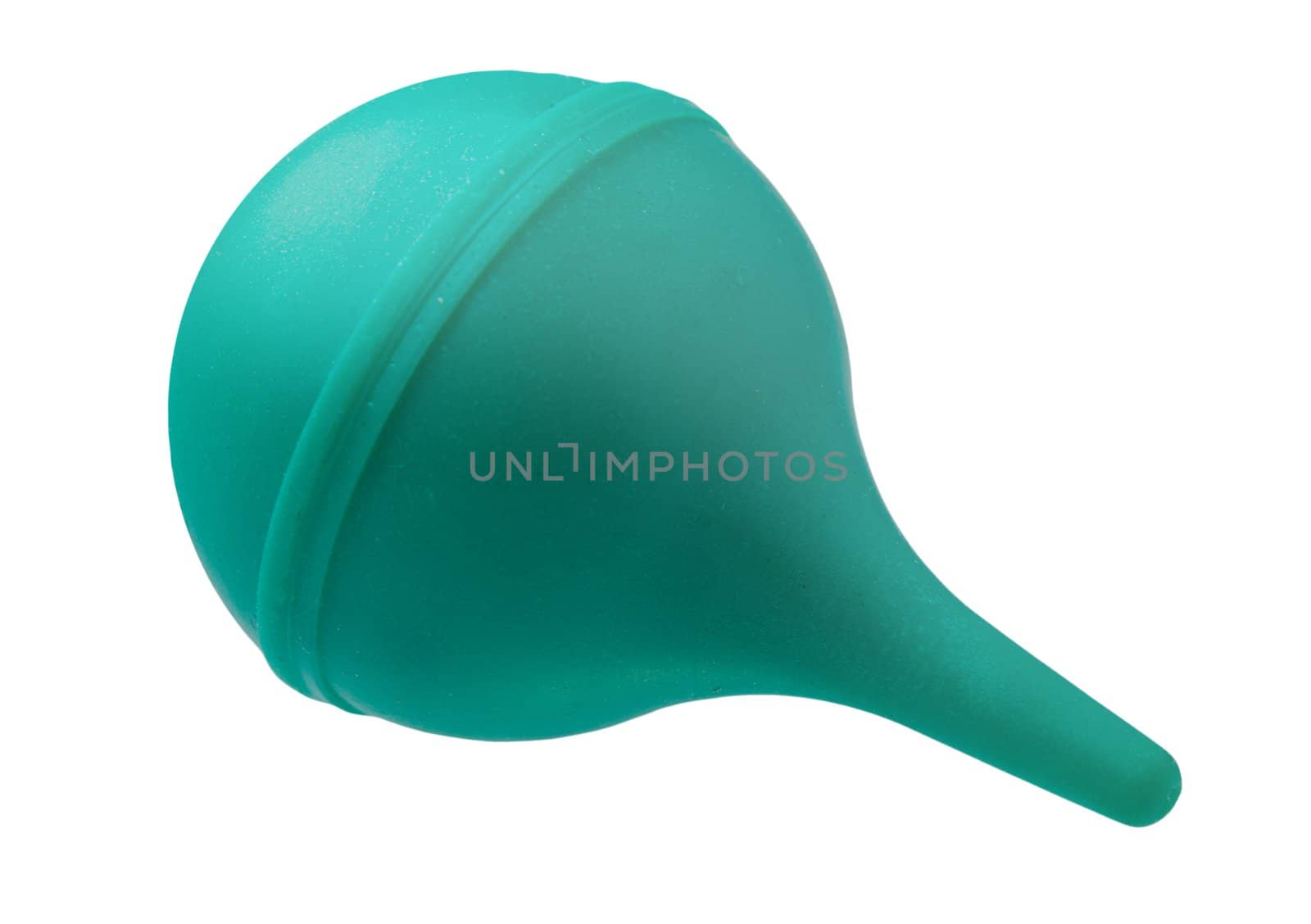 Little green baby enema isolated on a white background